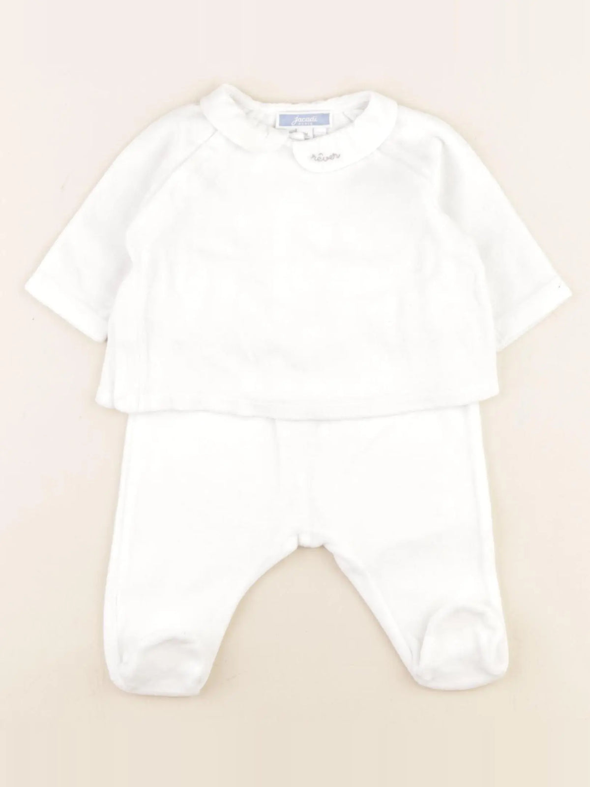 Jacadi - pyjama velours blanc - 3 mois