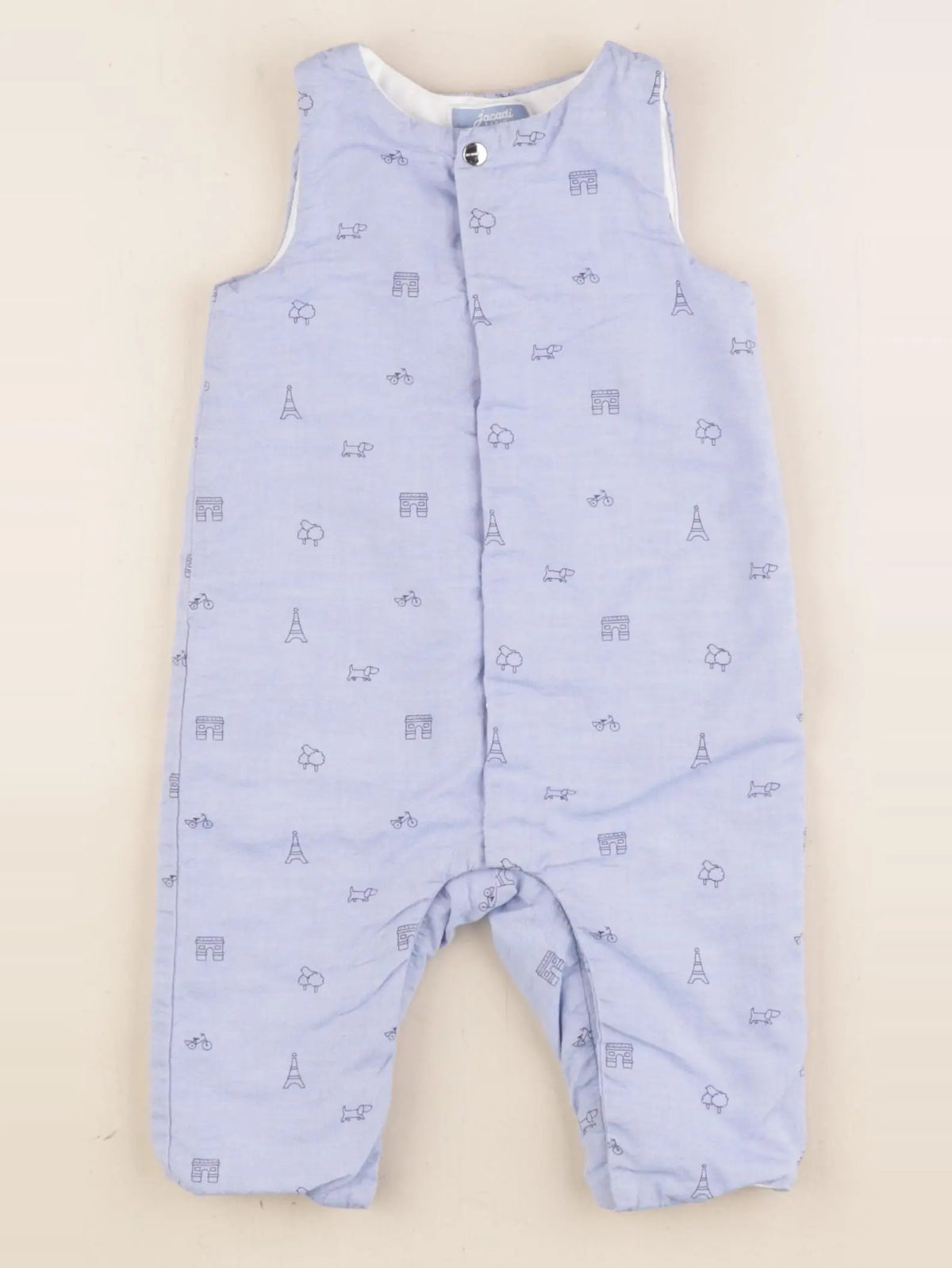 Jacadi - combinaison doublé bleu - 6 mois