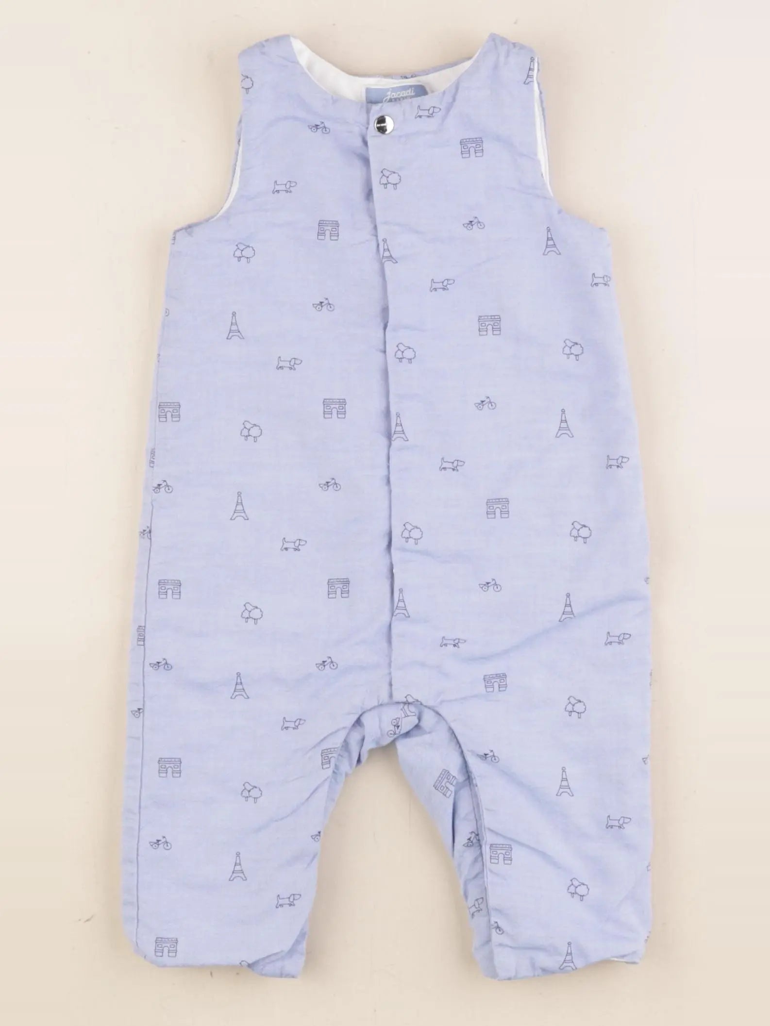 Jacadi - combinaison doublé bleu - 6 mois