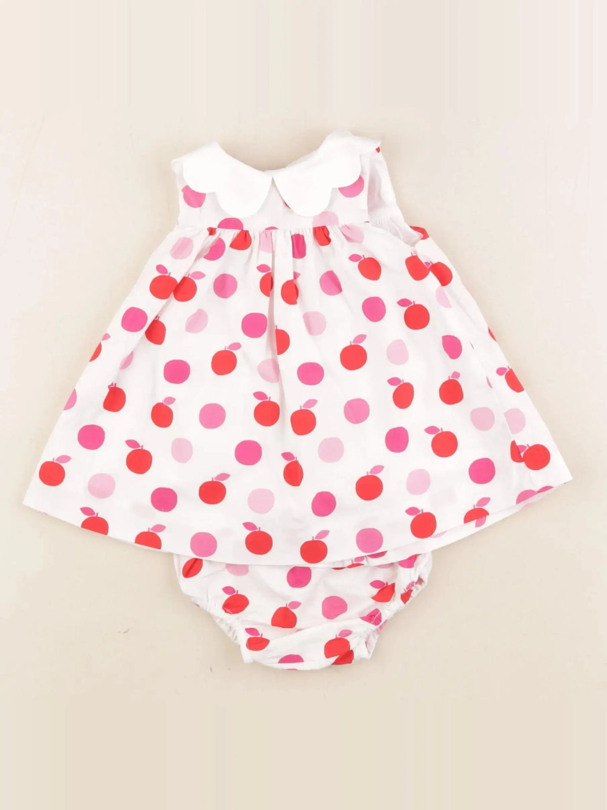 Jacadi - robe blanc, rose - 3 mois