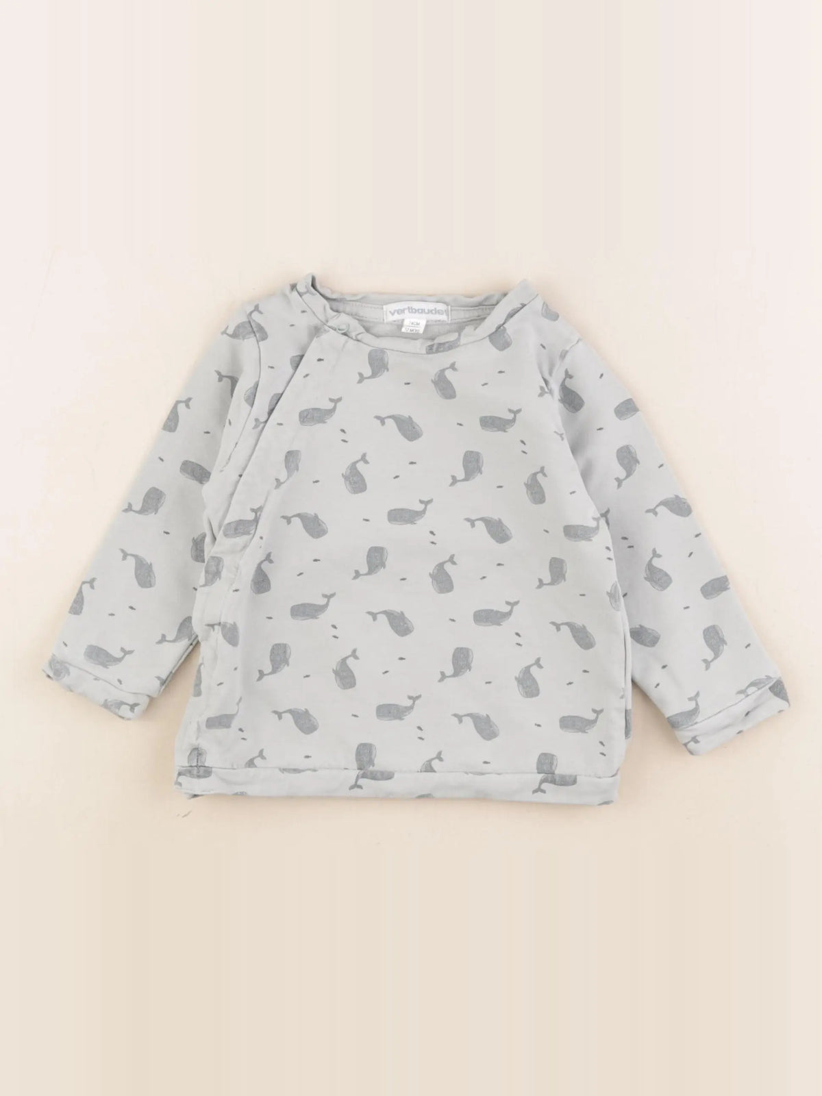 Vertbaudet - sweat bleu - 12 mois