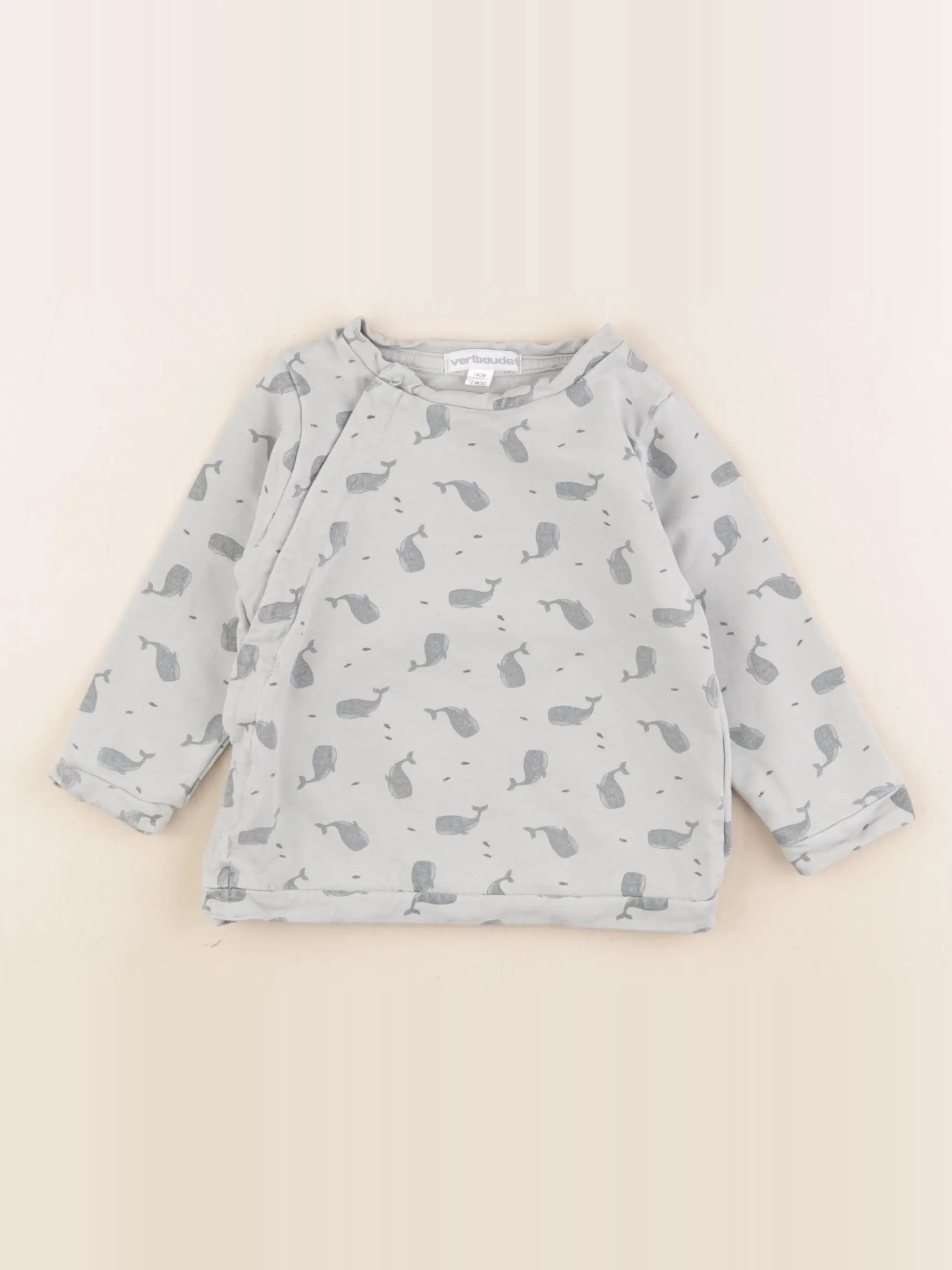 Vertbaudet - sweat bleu - 12 mois