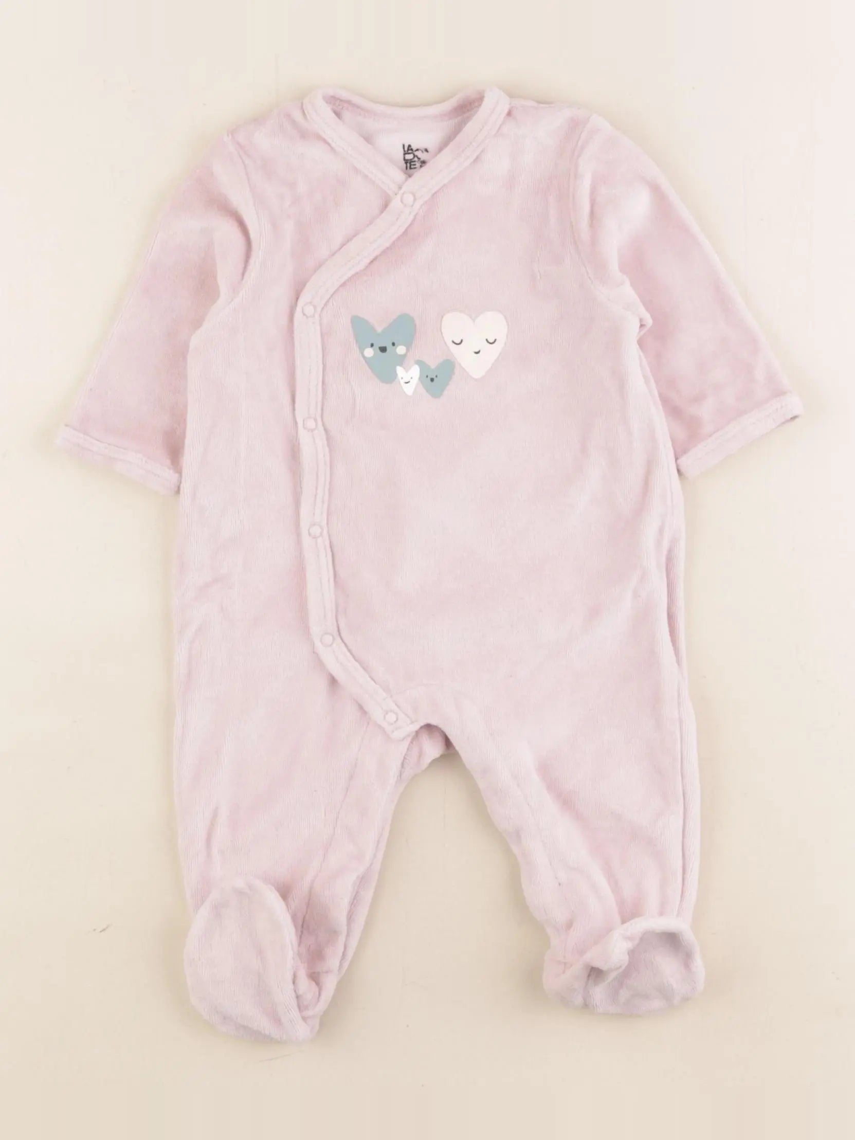 La Redoute - pyjama velours rose - 3 mois
