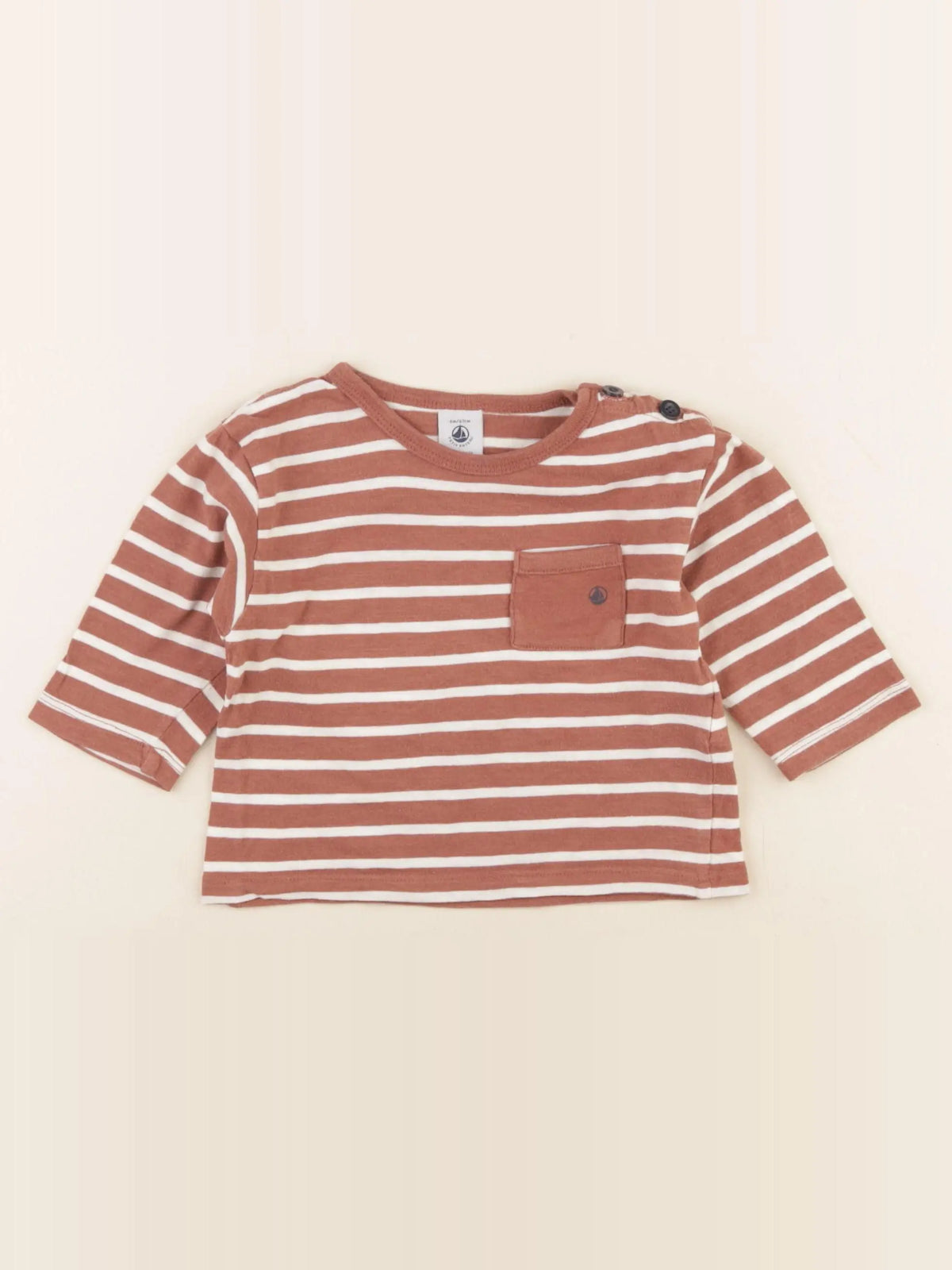 Petit Bateau - tee-shirt marron - 6 mois