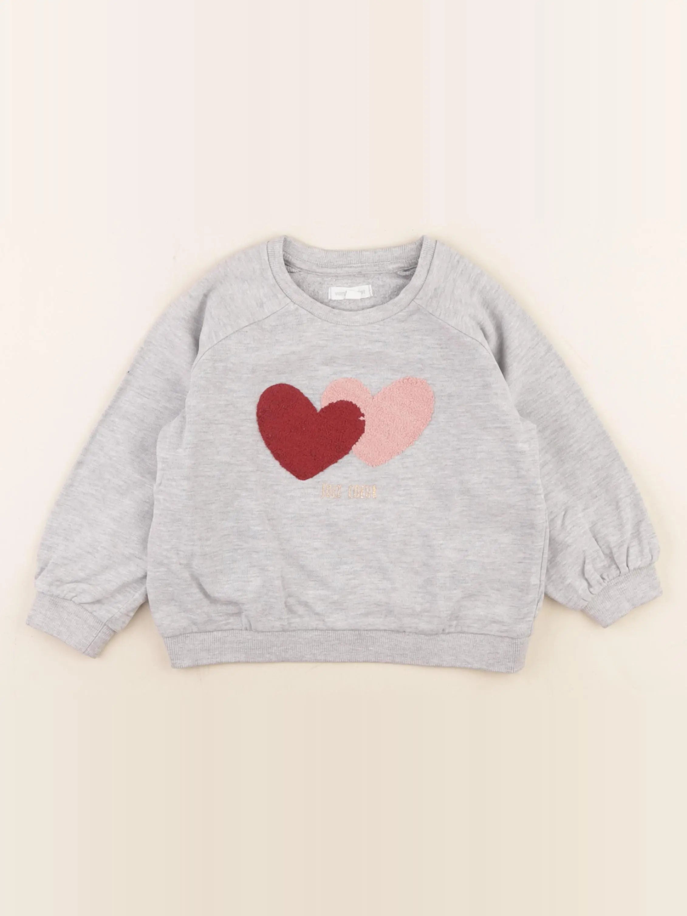 Vertbaudet - sweat gris, or - 4 ans