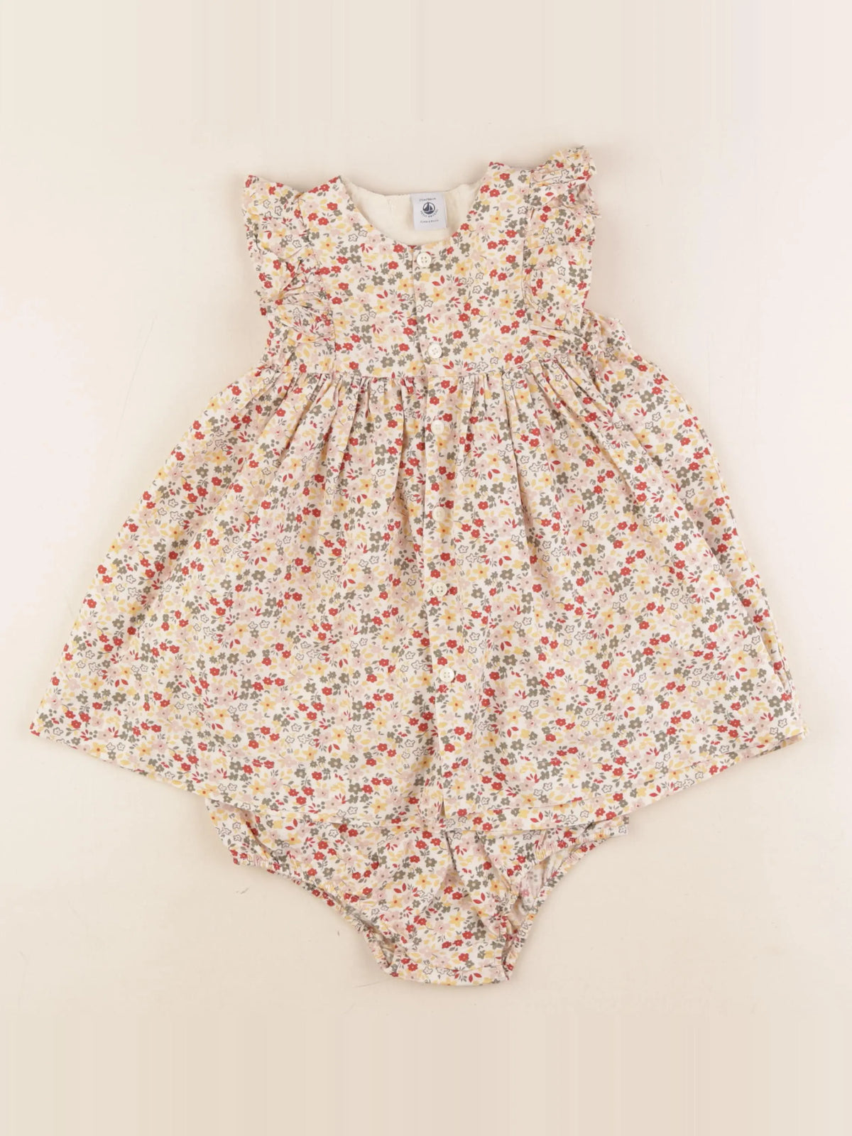 Petit Bateau - robe beige - 24 mois