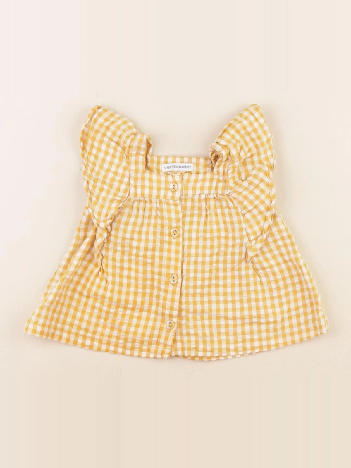 Vertbaudet - blouse blanc, jaune - 6 mois