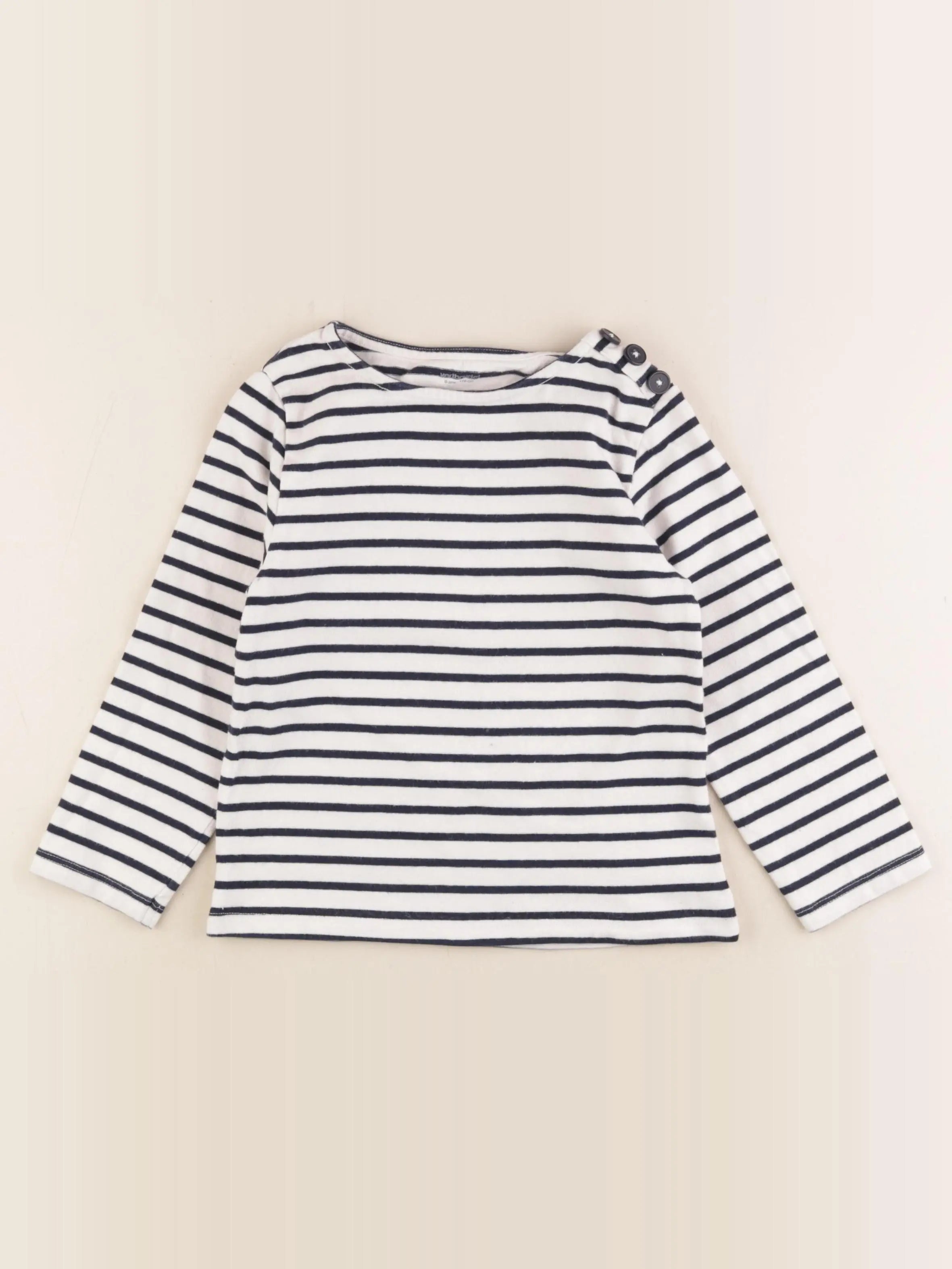 Vertbaudet - tee-shirt bleu, blanc - 6 ans