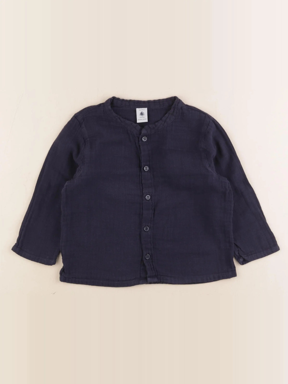 Petit Bateau - chemise bleu - 36 mois