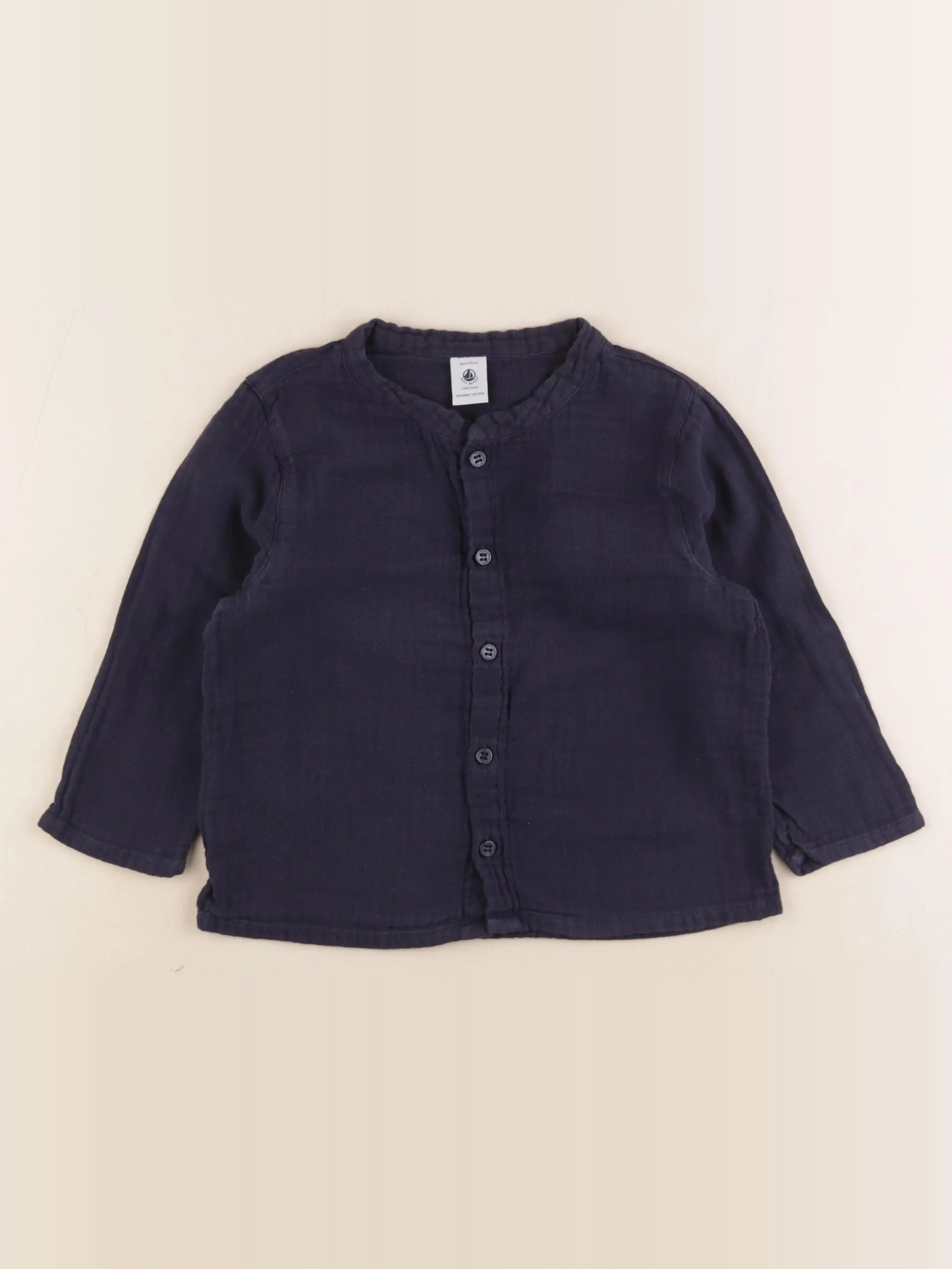 Petit Bateau - chemise bleu - 36 mois