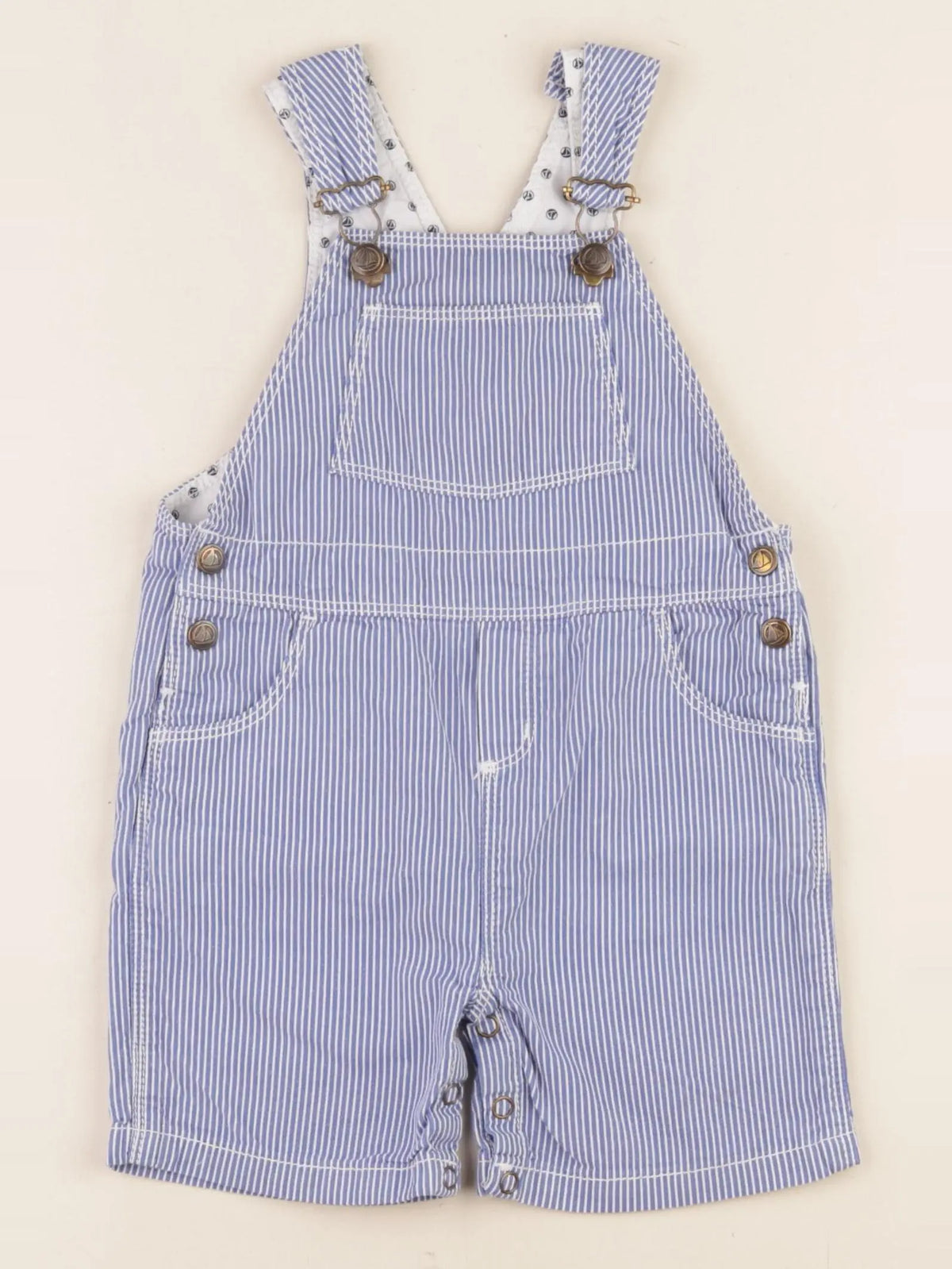 Petit Bateau - salopette bleu, blanc - 18 mois