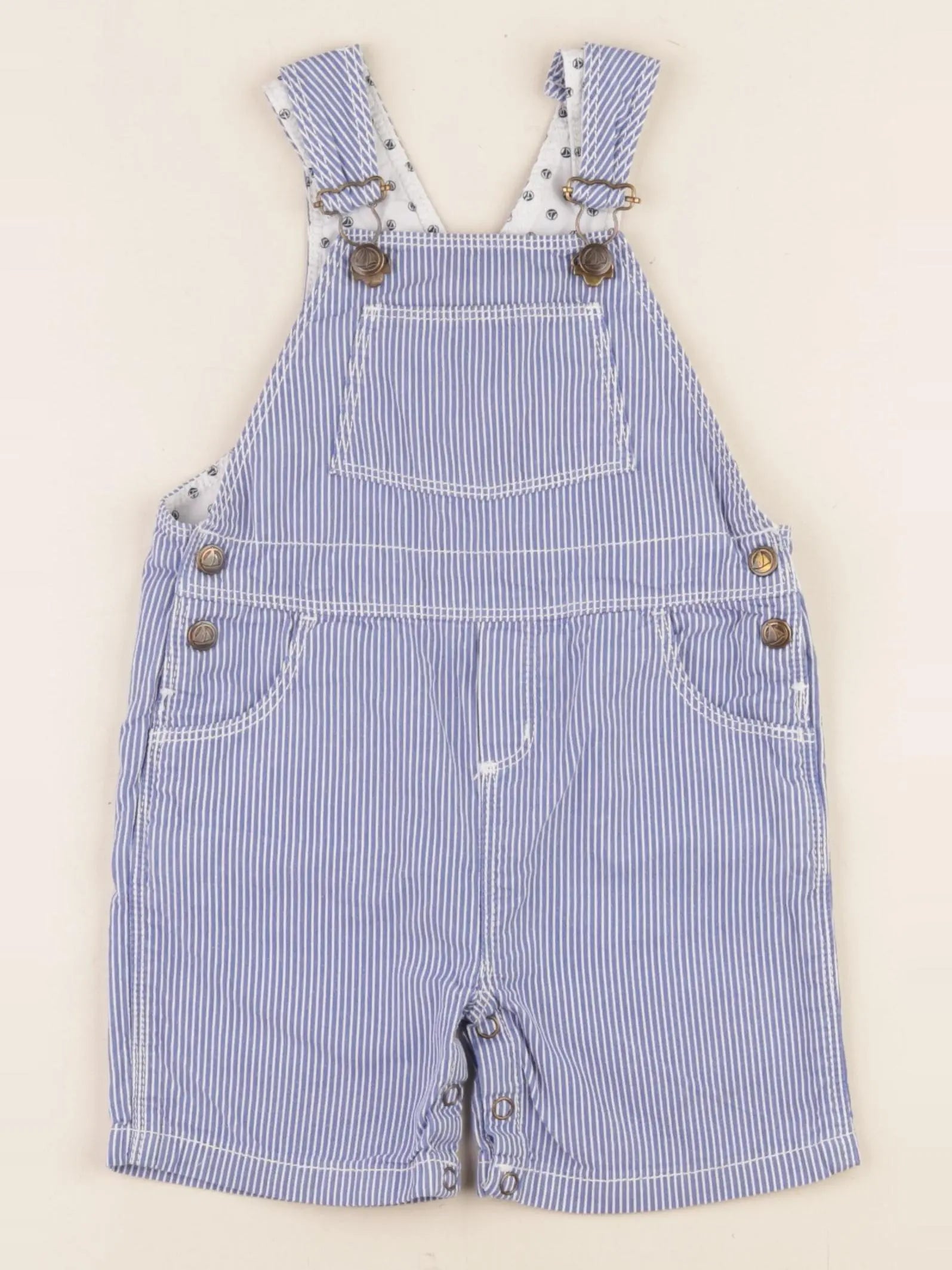 Petit Bateau - salopette bleu, blanc - 18 mois