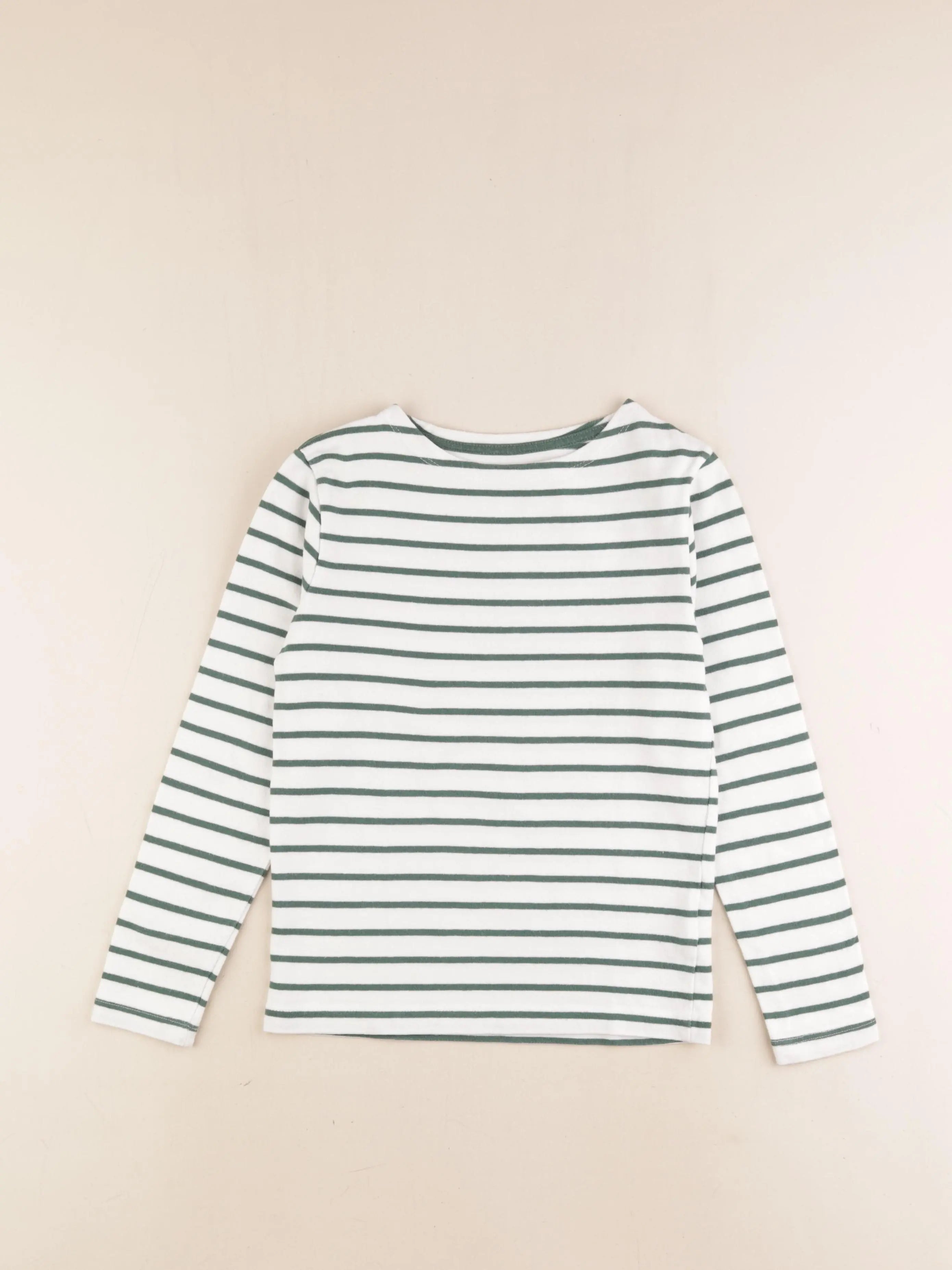 Cyrillus - tee-shirt vert, beige - 8 ans
