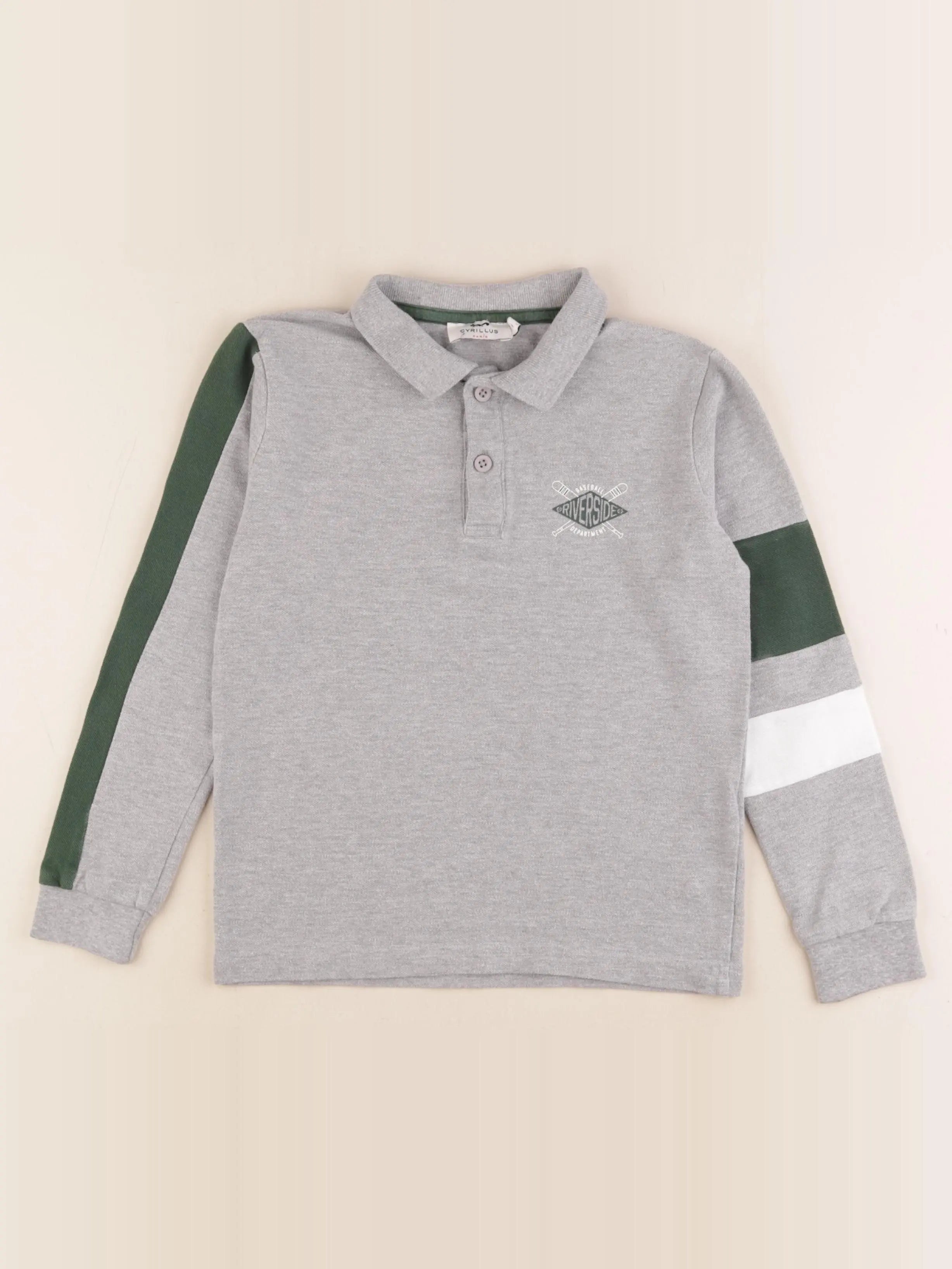 Cyrillus - polo gris - 8 ans