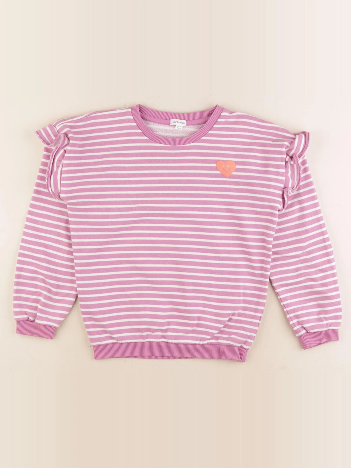 Vertbaudet - sweat violet - 8 ans