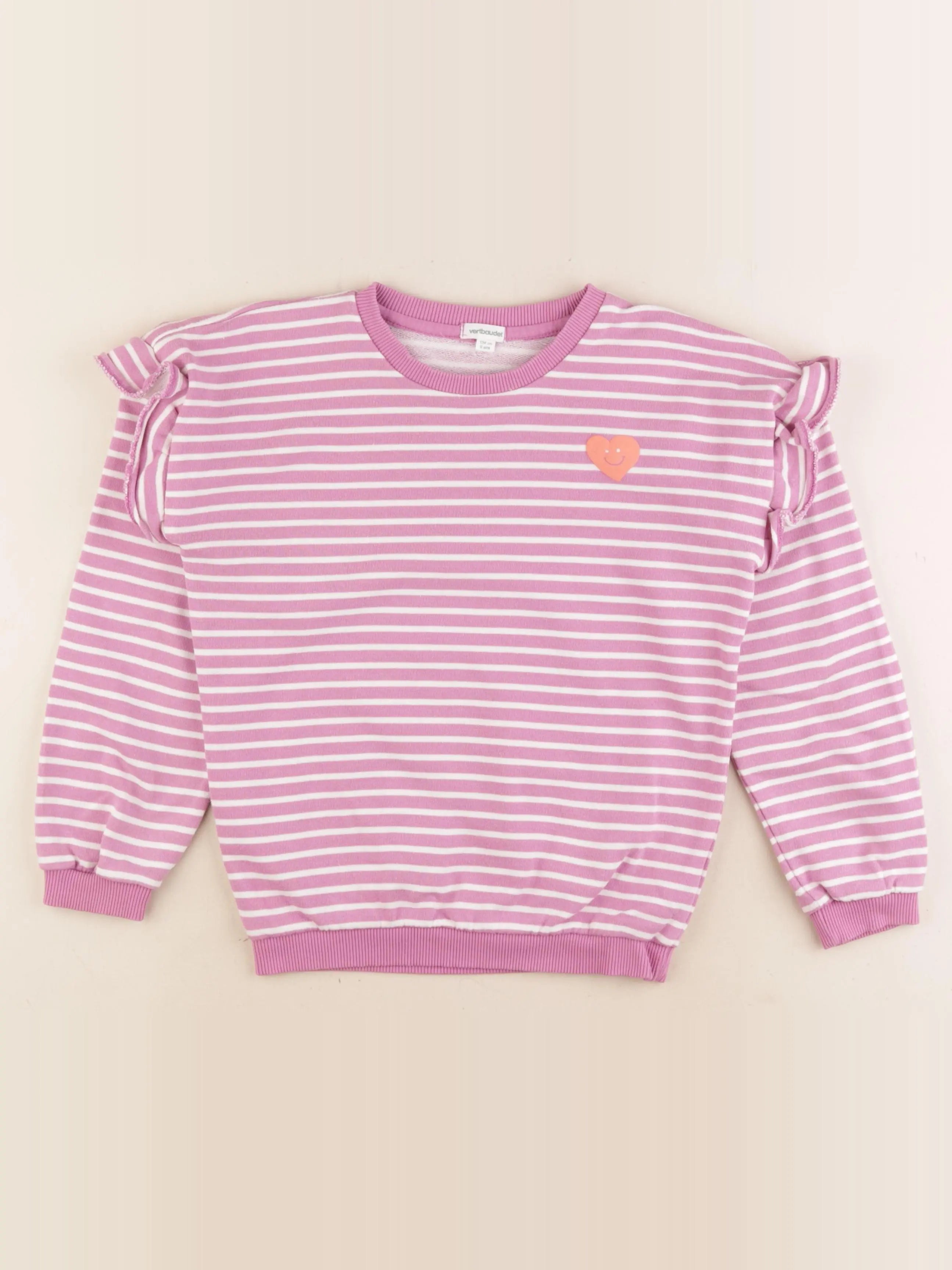 Vertbaudet - sweat violet - 8 ans