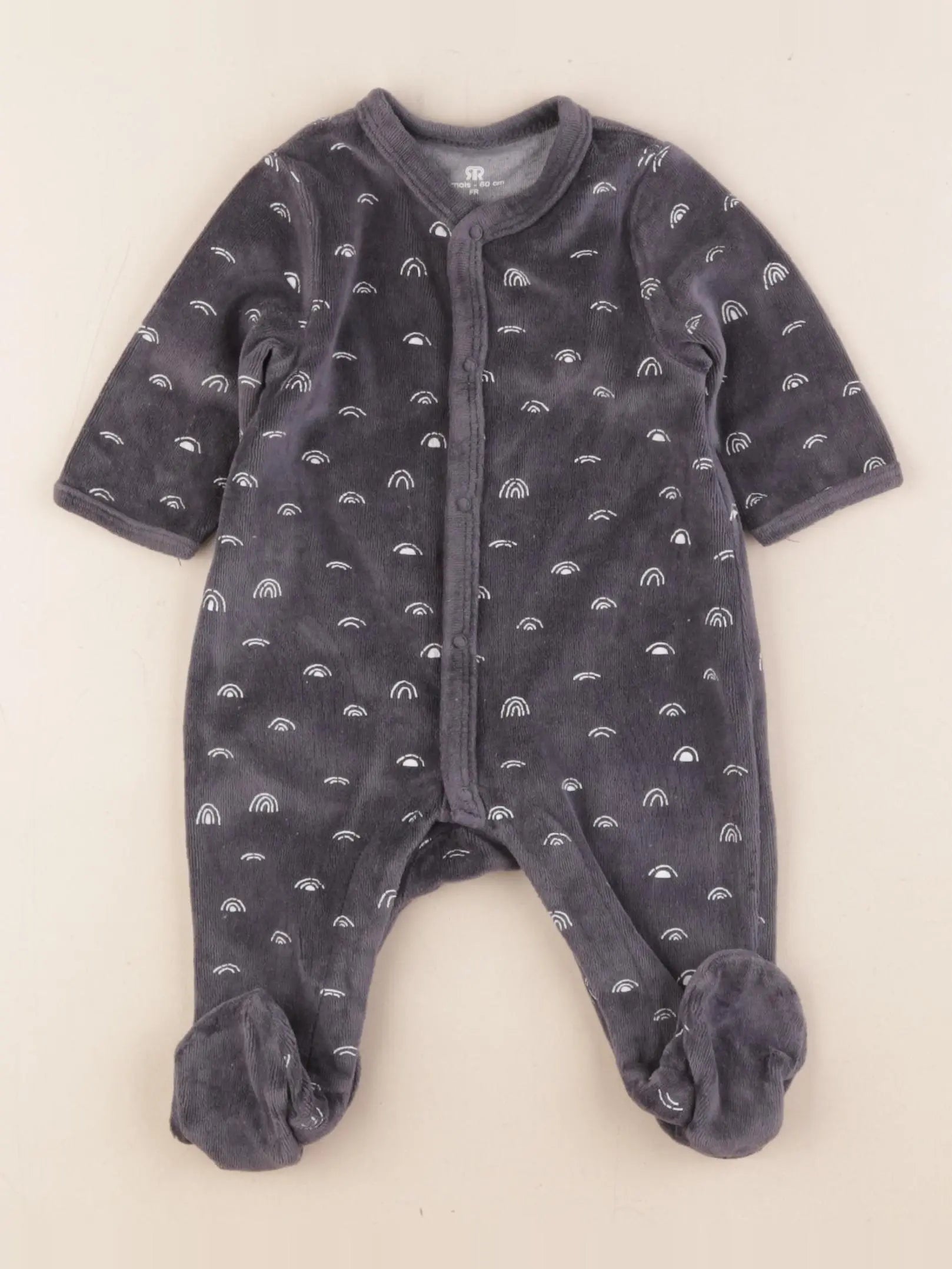 La Redoute - pyjama velours gris - 3 mois