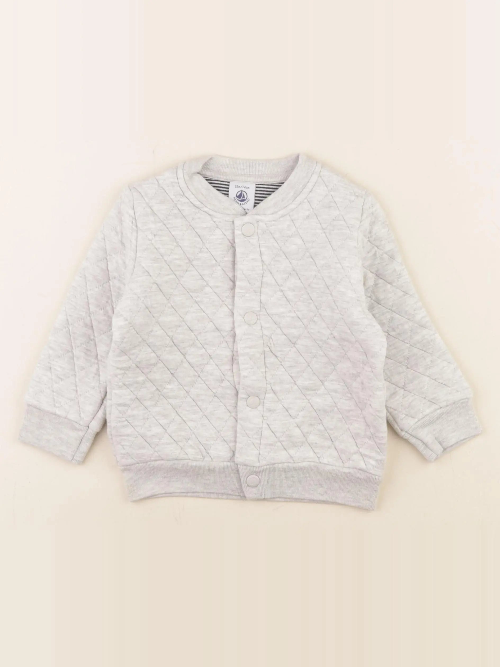 Petit Bateau - veste gris - 12 mois