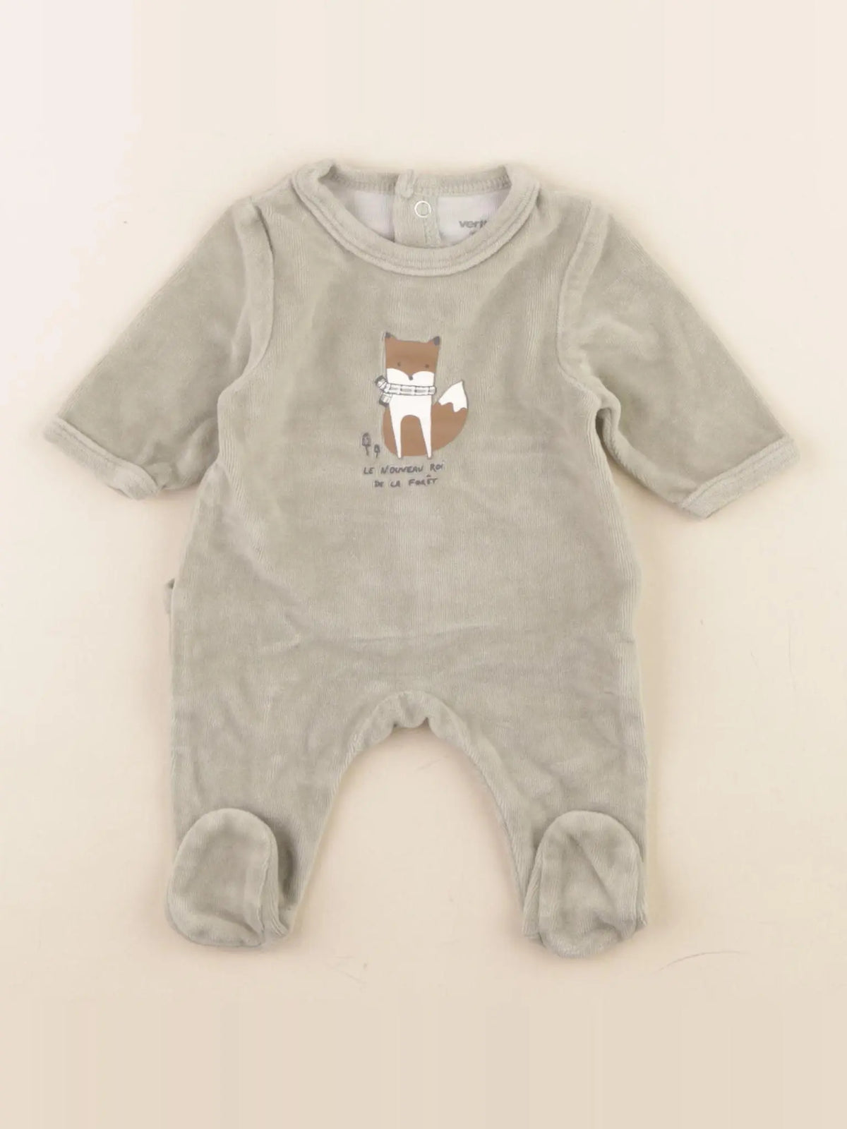 Vertbaudet - pyjama velours vert - 0 mois