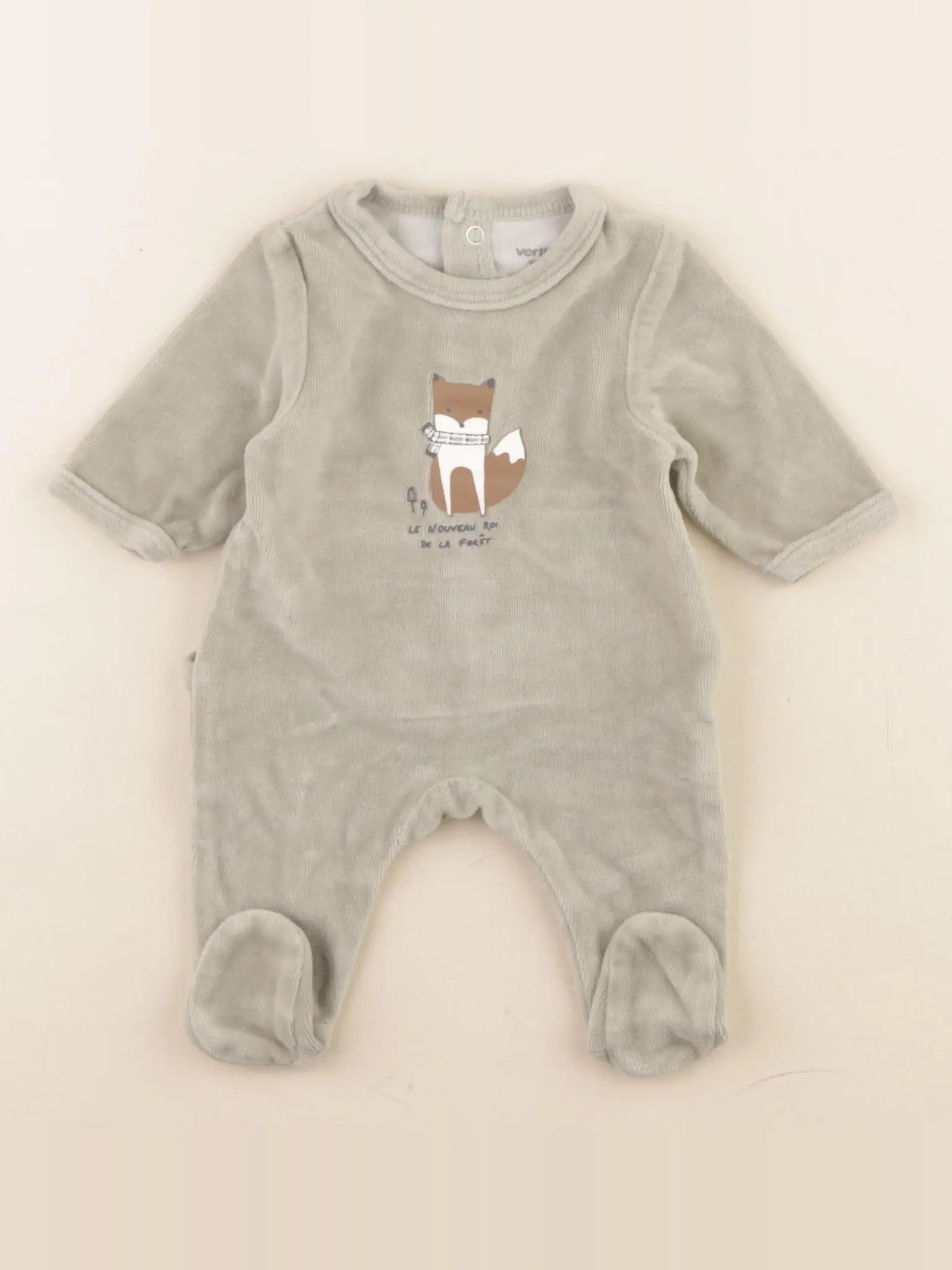 Vertbaudet - pyjama velours vert - 0 mois