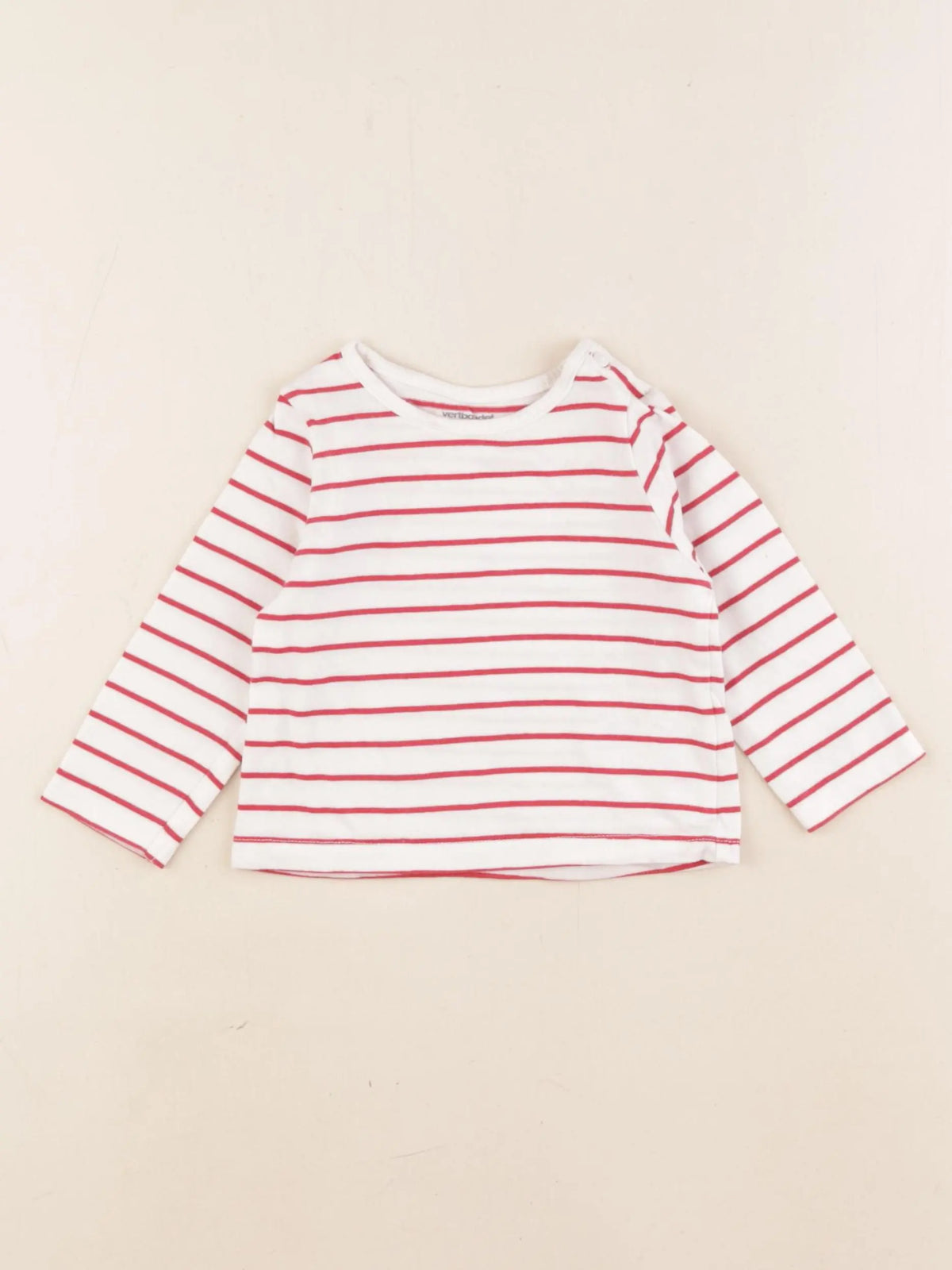 Vertbaudet - tee-shirt rouge - 6 mois