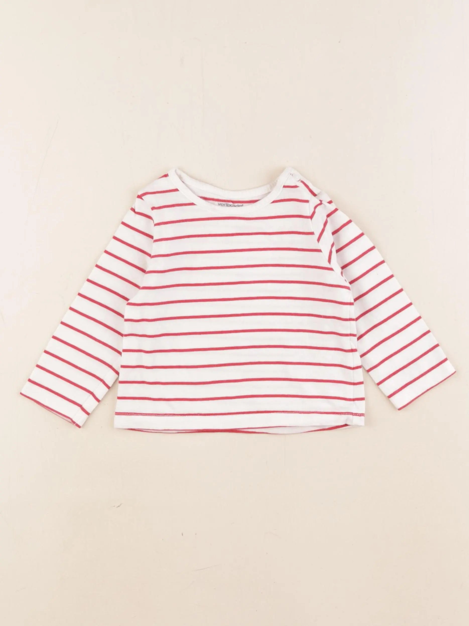 Vertbaudet - tee-shirt rouge - 6 mois