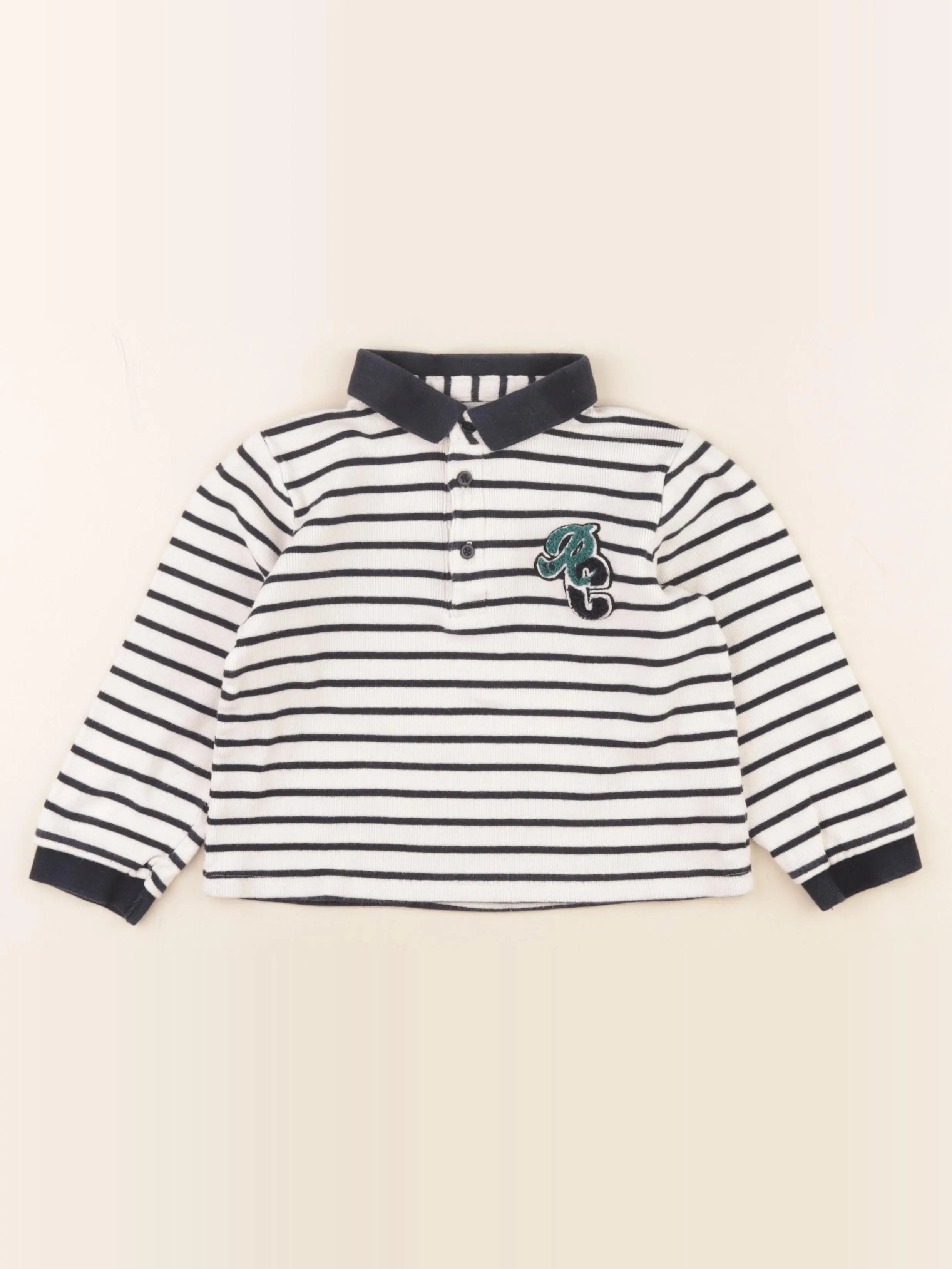 Little Cigogne - polo bleu - 5 ans
