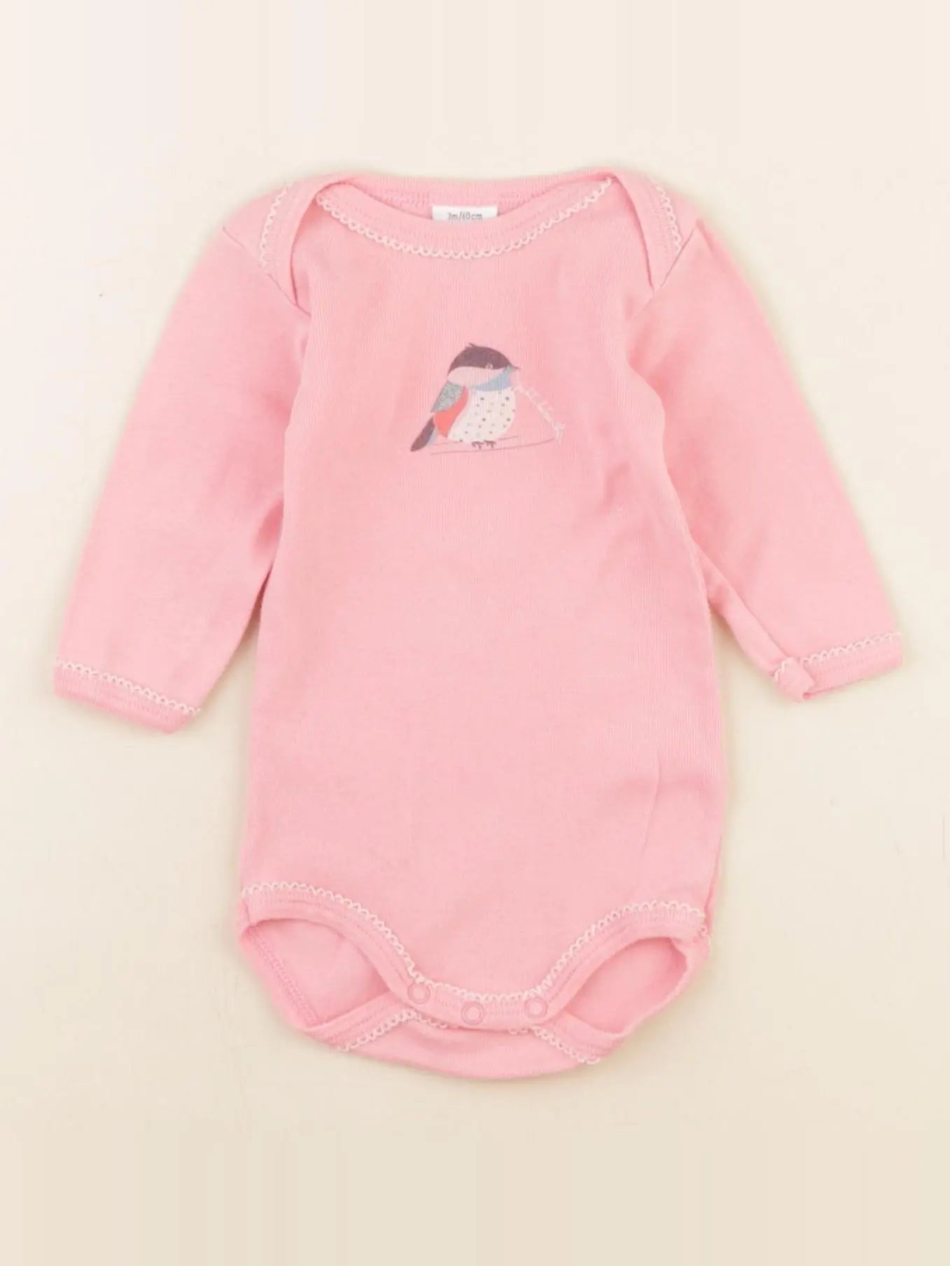 Petit Bateau - body rose - 3 mois