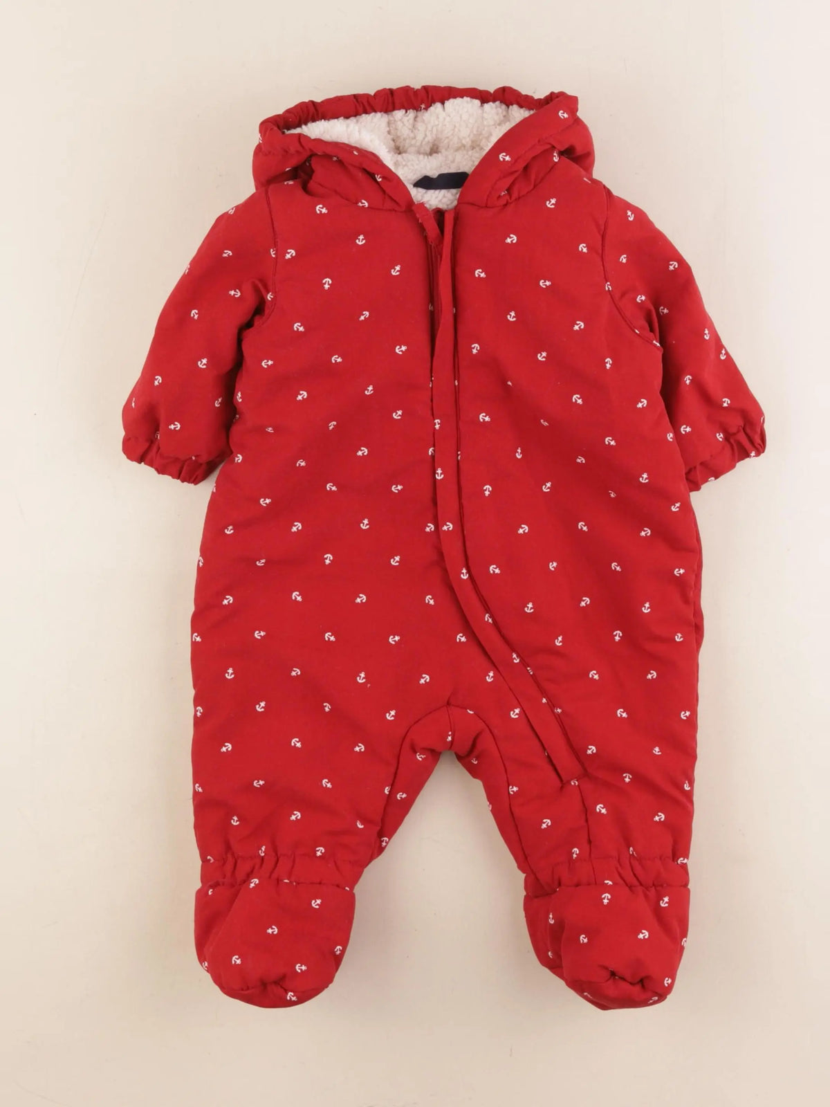 Petit Bateau - combi-pilote rouge - 6 mois
