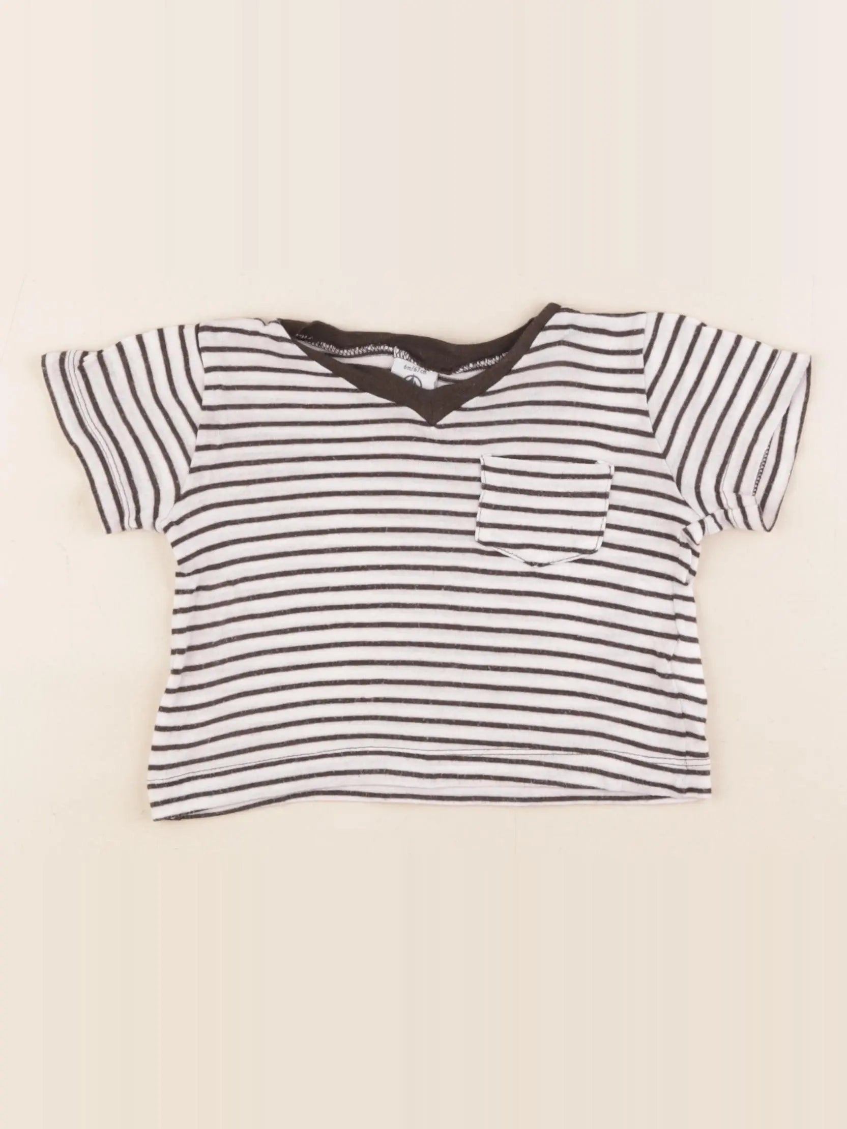 Petit Bateau - tee-shirt beige - 6 mois