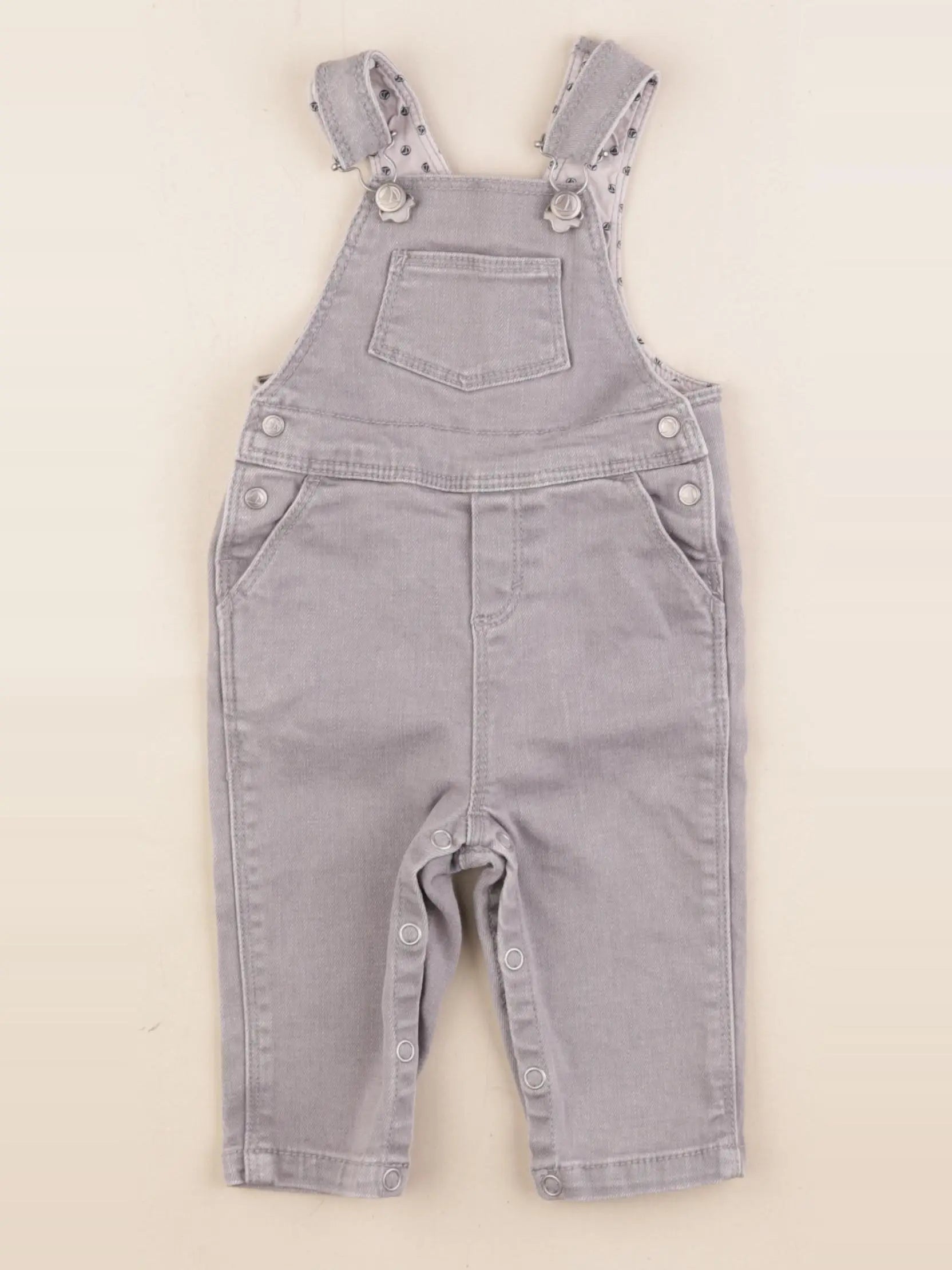 Petit Bateau - salopette gris - 3 mois