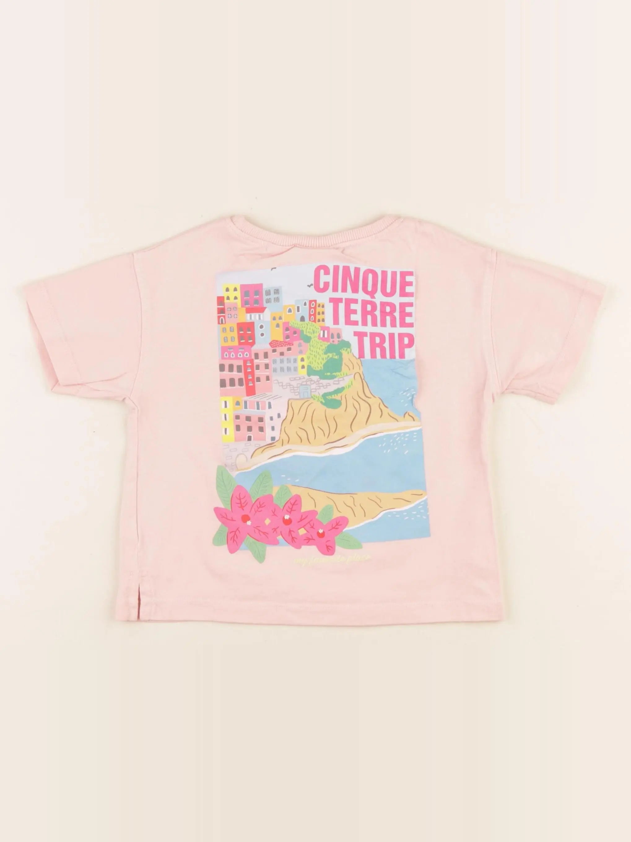 Zara - tee-shirt imprimé au dos rose - 18 mois