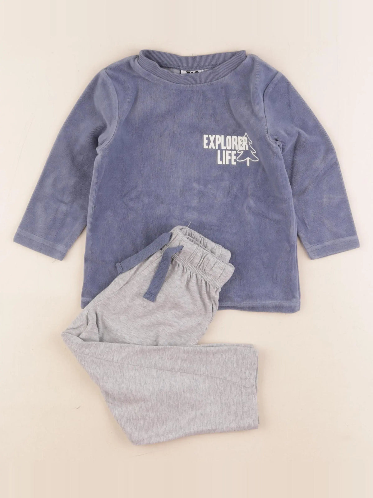 Tape à l'oeil - pyjama velours bleu - 2 ans