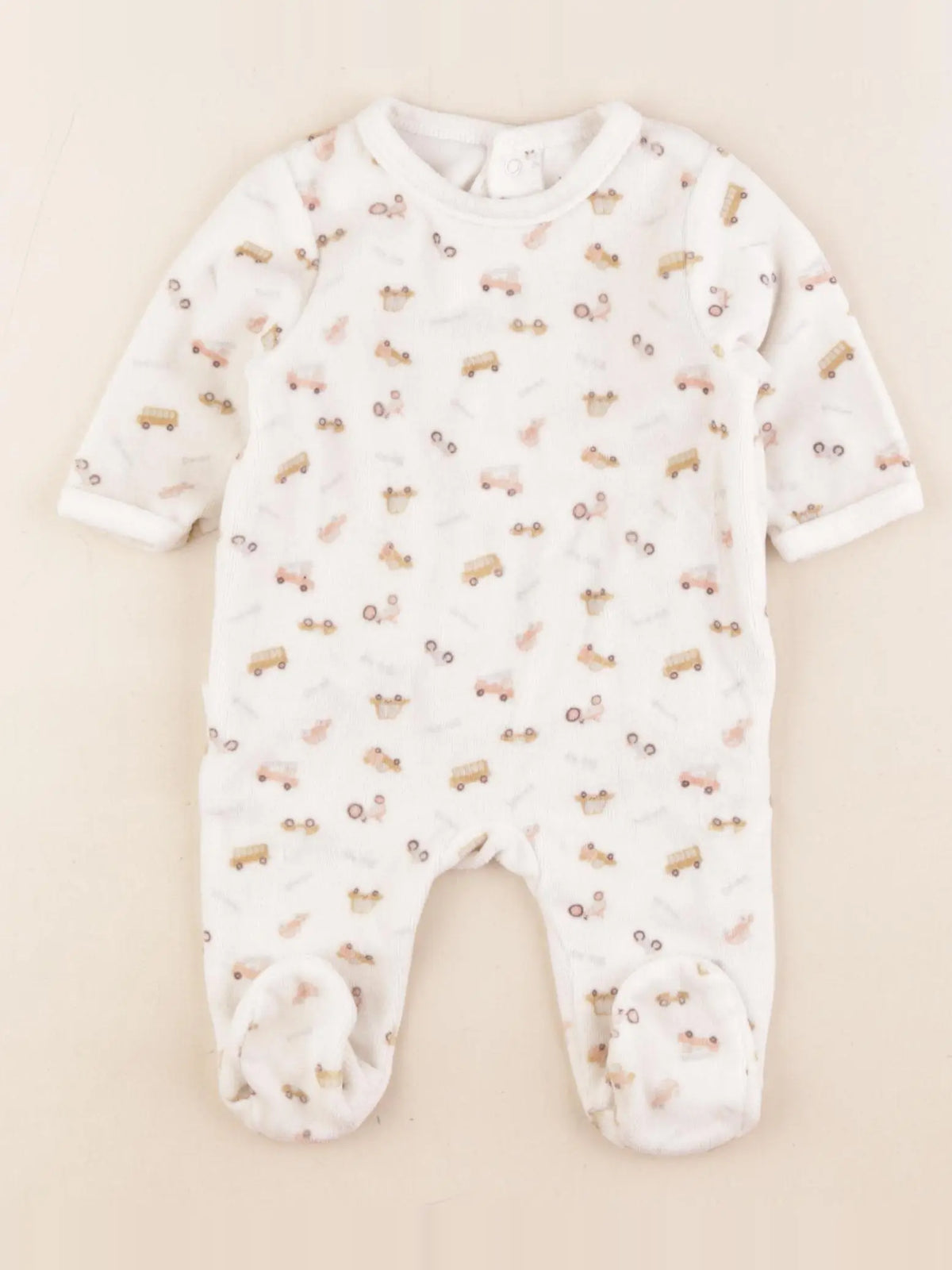 Vertbaudet - pyjama velours beige - 3 mois