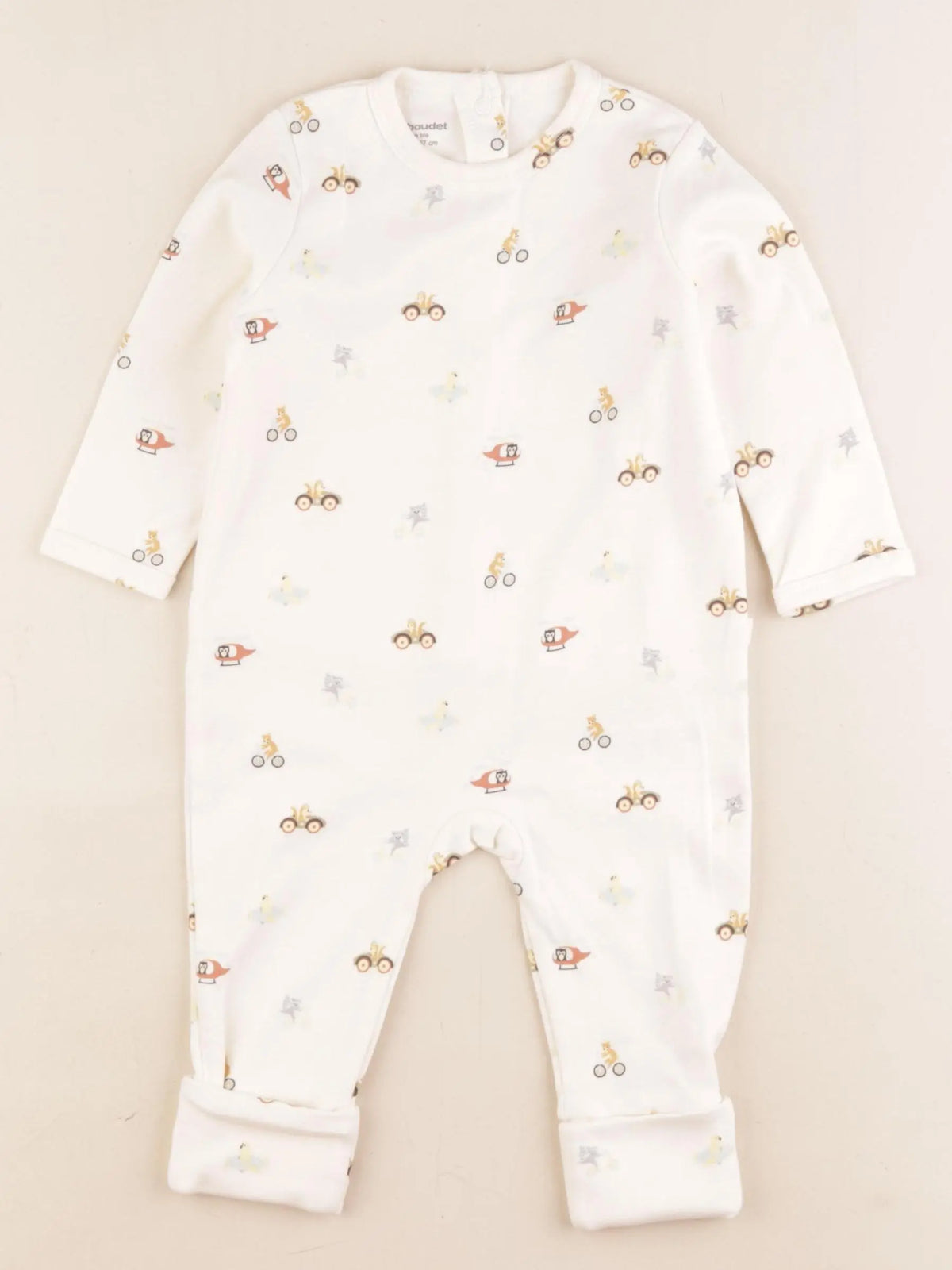 Vertbaudet - pyjama coton beige - 6 mois