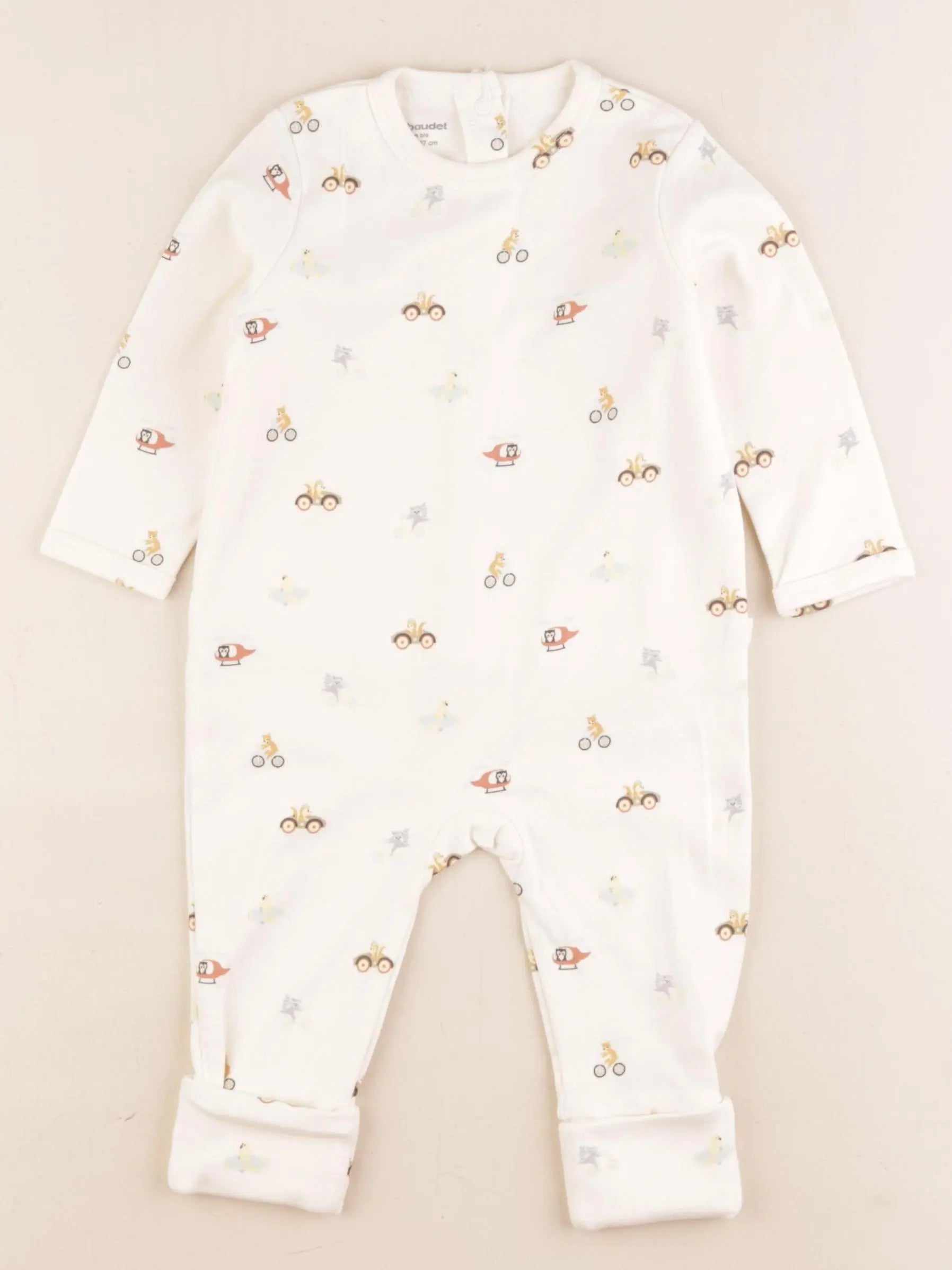 Vertbaudet - pyjama coton beige - 6 mois