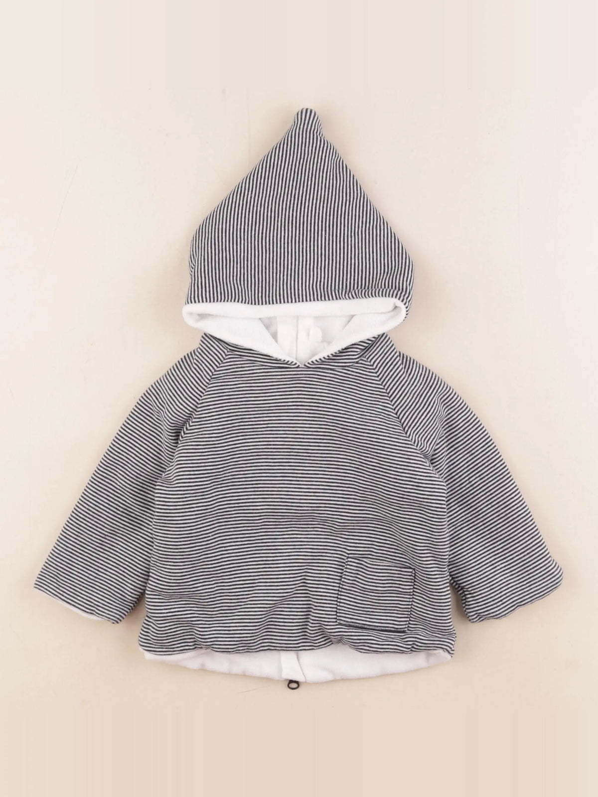 Petit Bateau - burnou blanc, bleu - 6 mois