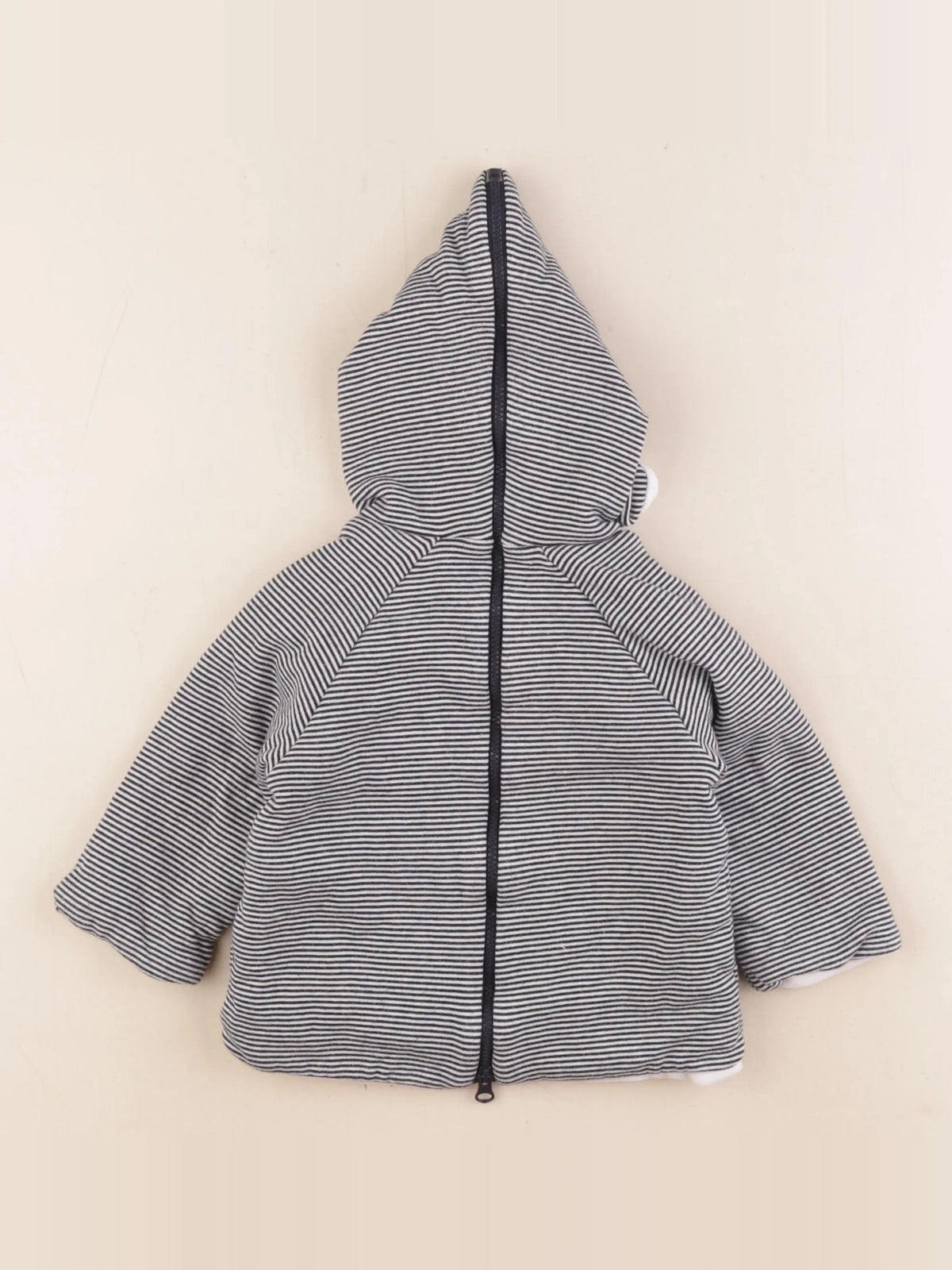 Petit Bateau - burnou blanc, bleu - 6 mois