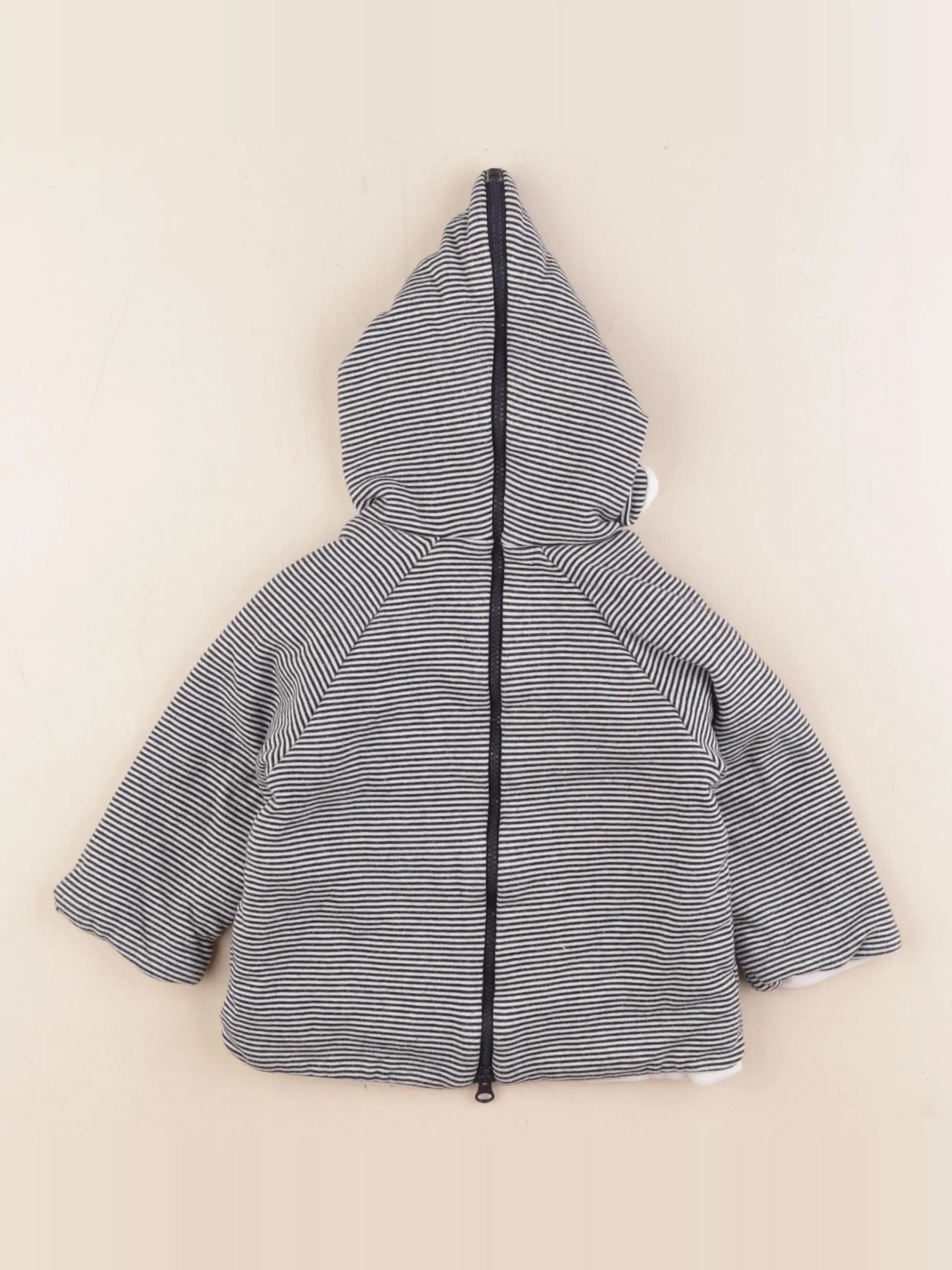 Petit Bateau - burnou blanc, bleu - 6 mois