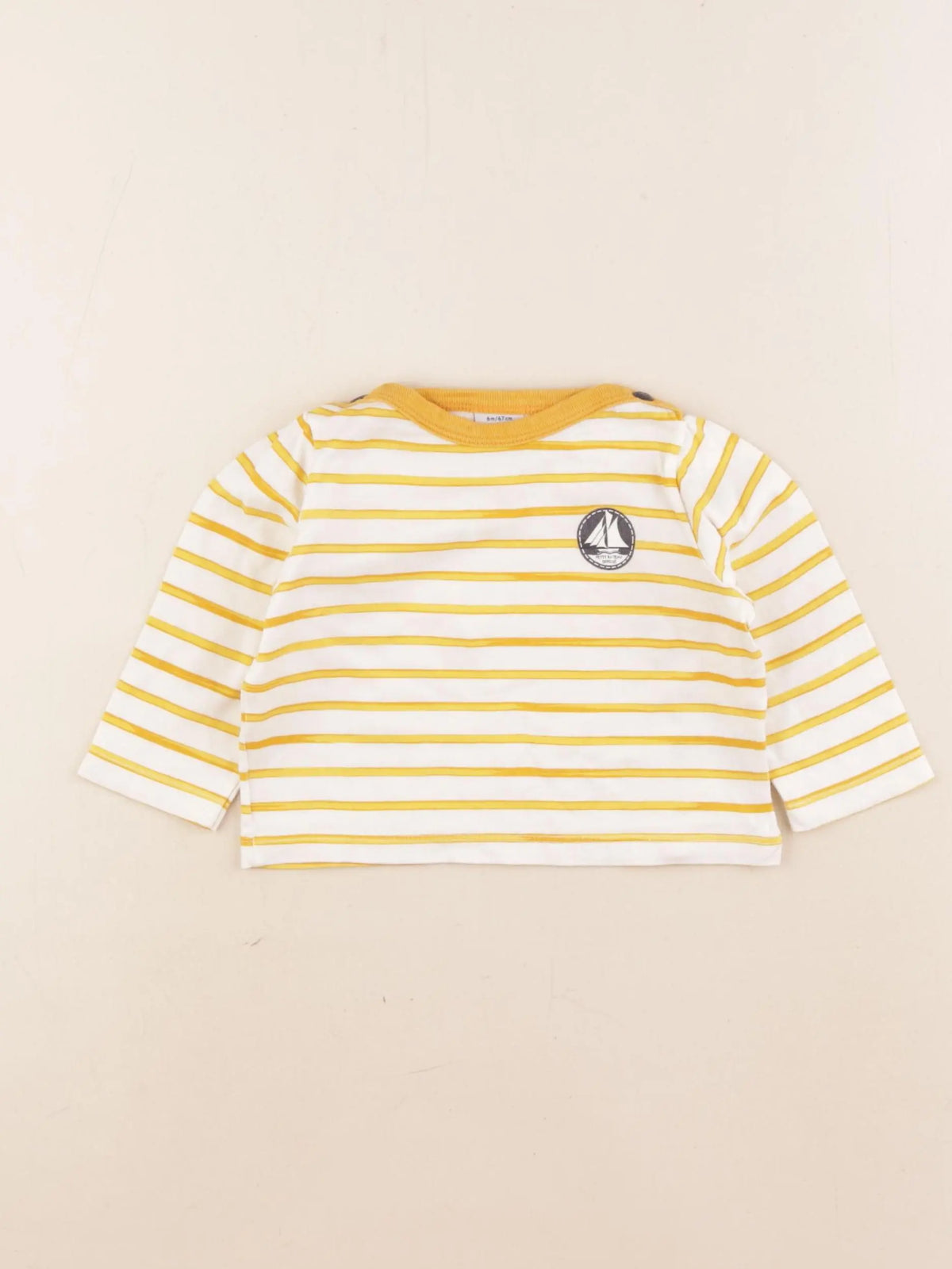Petit Bateau - tee-shirt jaune - 6 mois