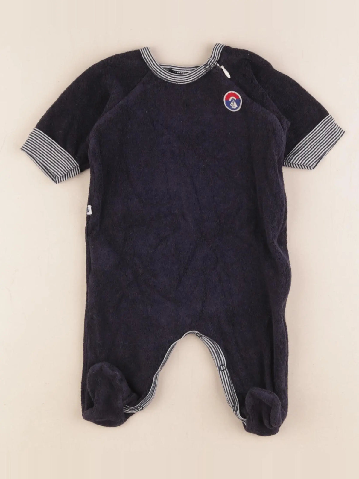 Petit Bateau - pyjama velours bleu - 3 mois