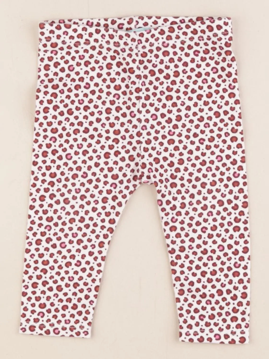 Obaïbi - legging rouge, blanc - 9 mois