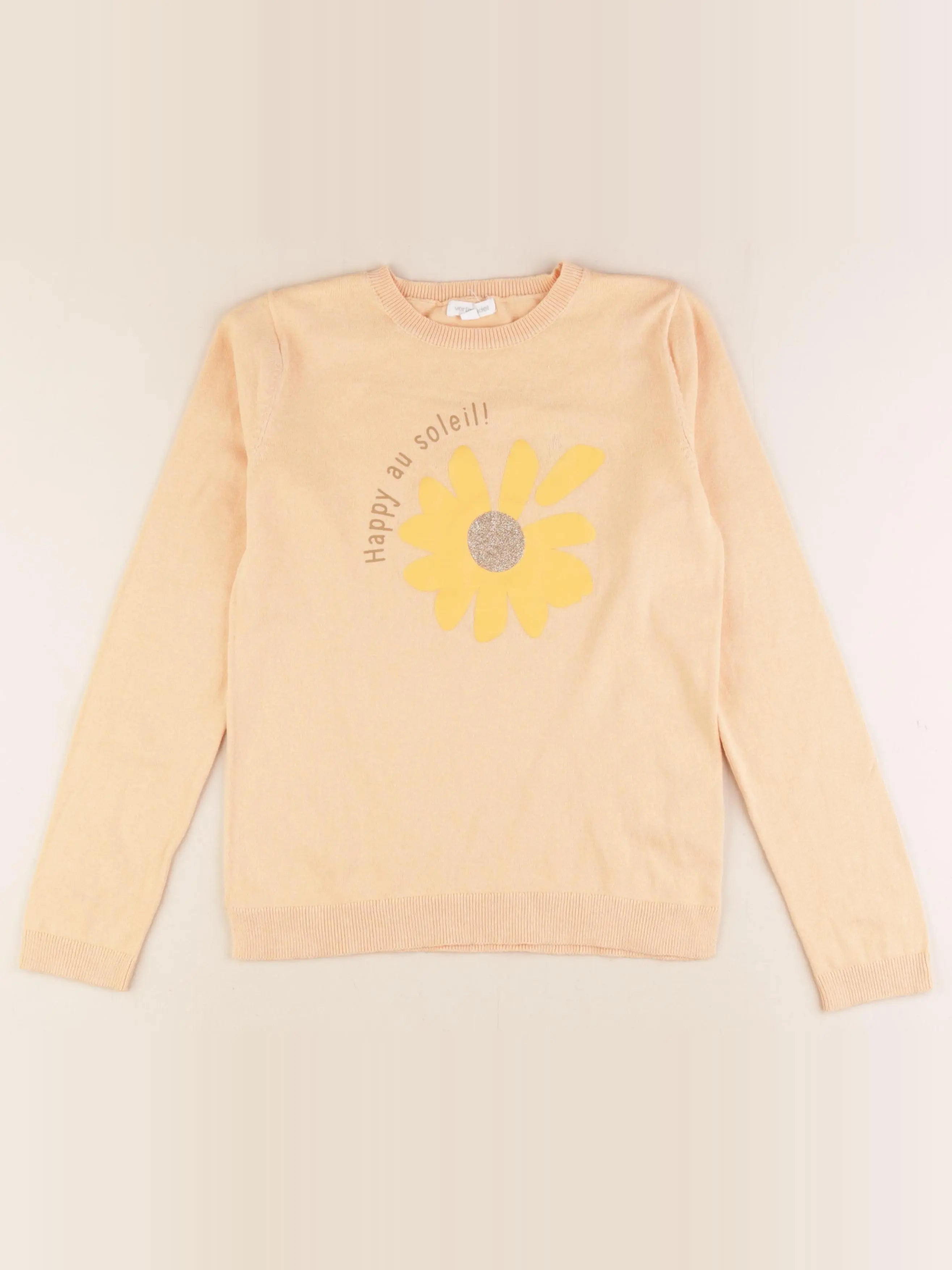 Vertbaudet - pull orange - 10 ans