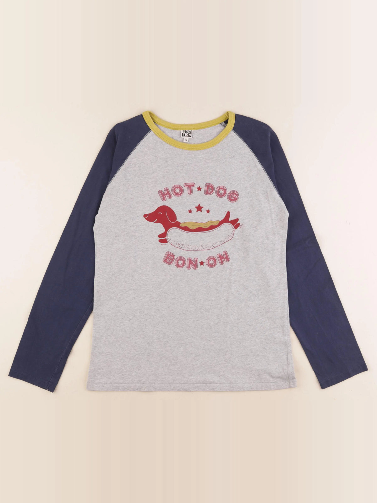 Bonton - tee-shirt gris, bleu - 14 ans