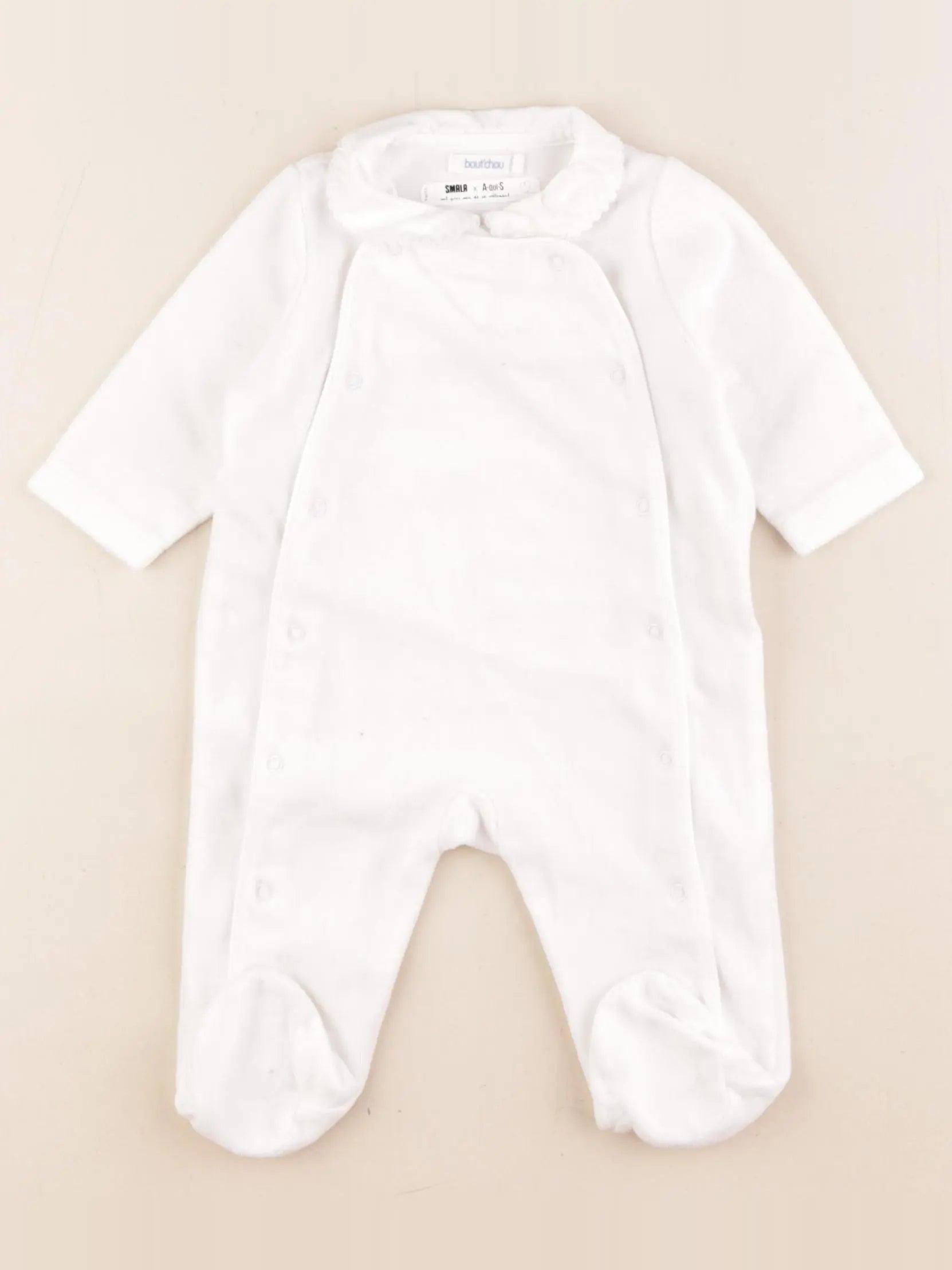 Boutchou - pyjama velours blanc - 3 mois
