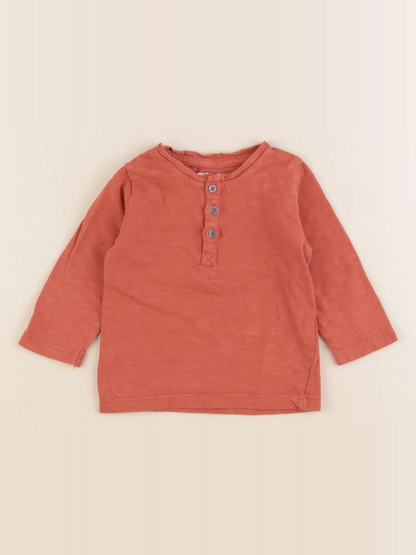 Vertbaudet - tee-shirt marron, rouge - 3 mois
