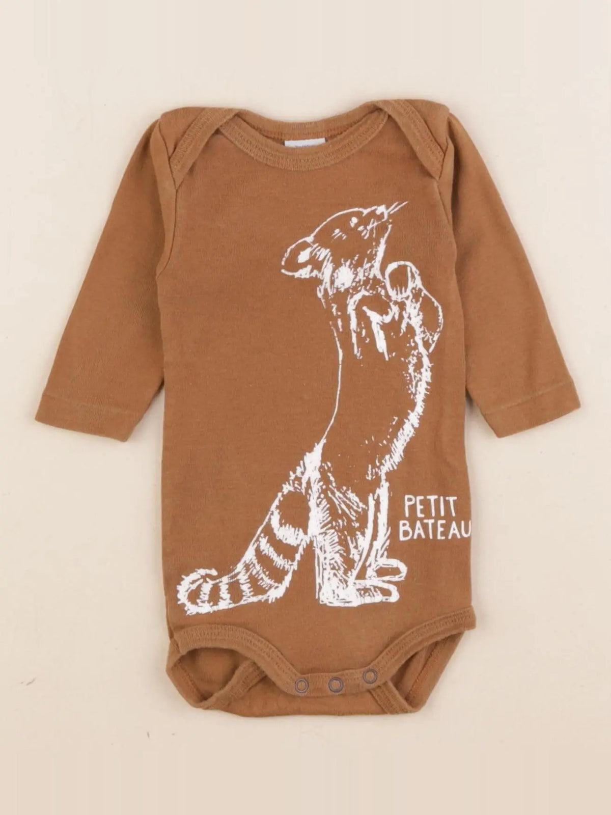Petit Bateau - body marron - 3 mois