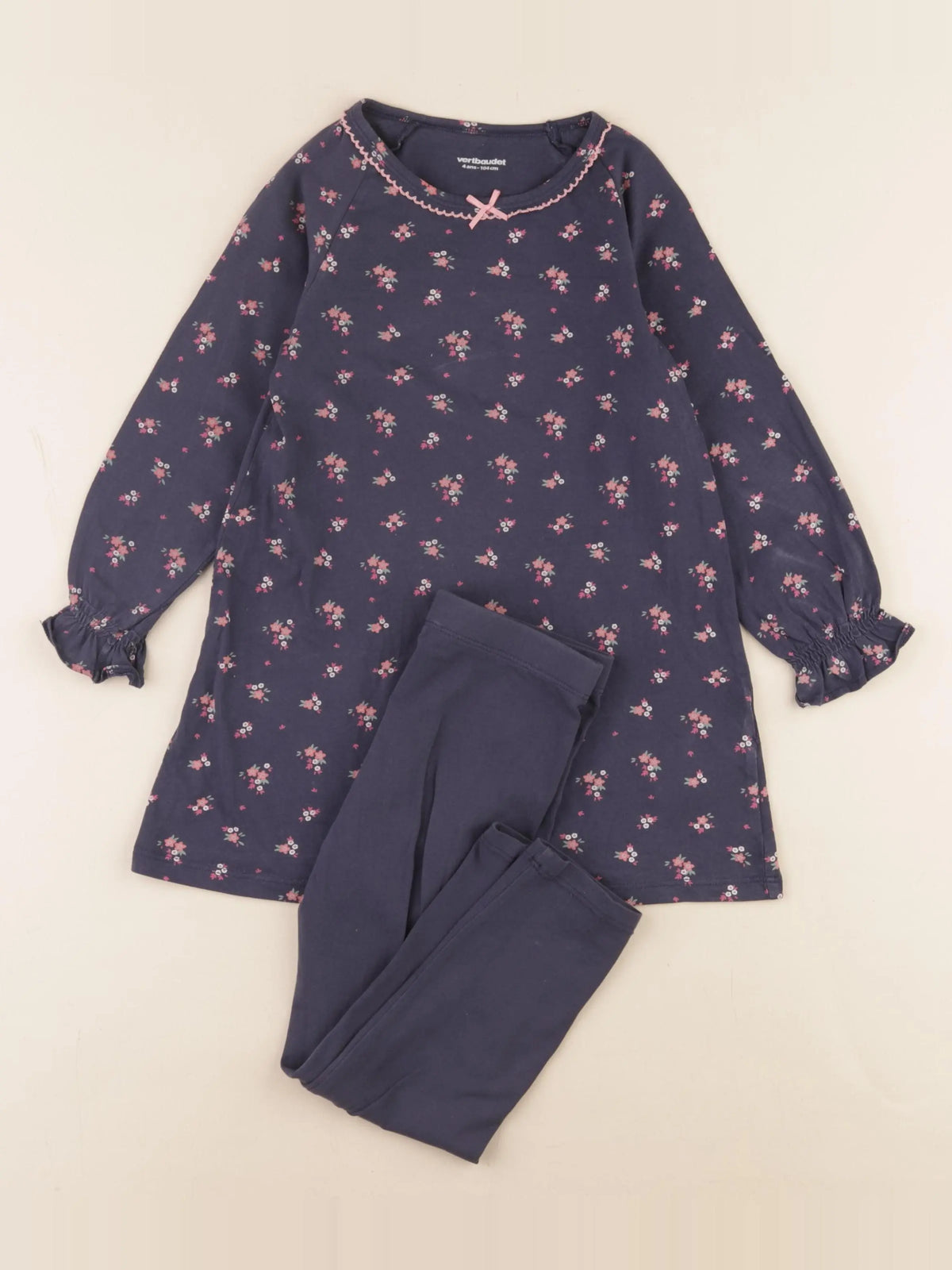 Vertbaudet - pyjama coton bleu - 4 ans