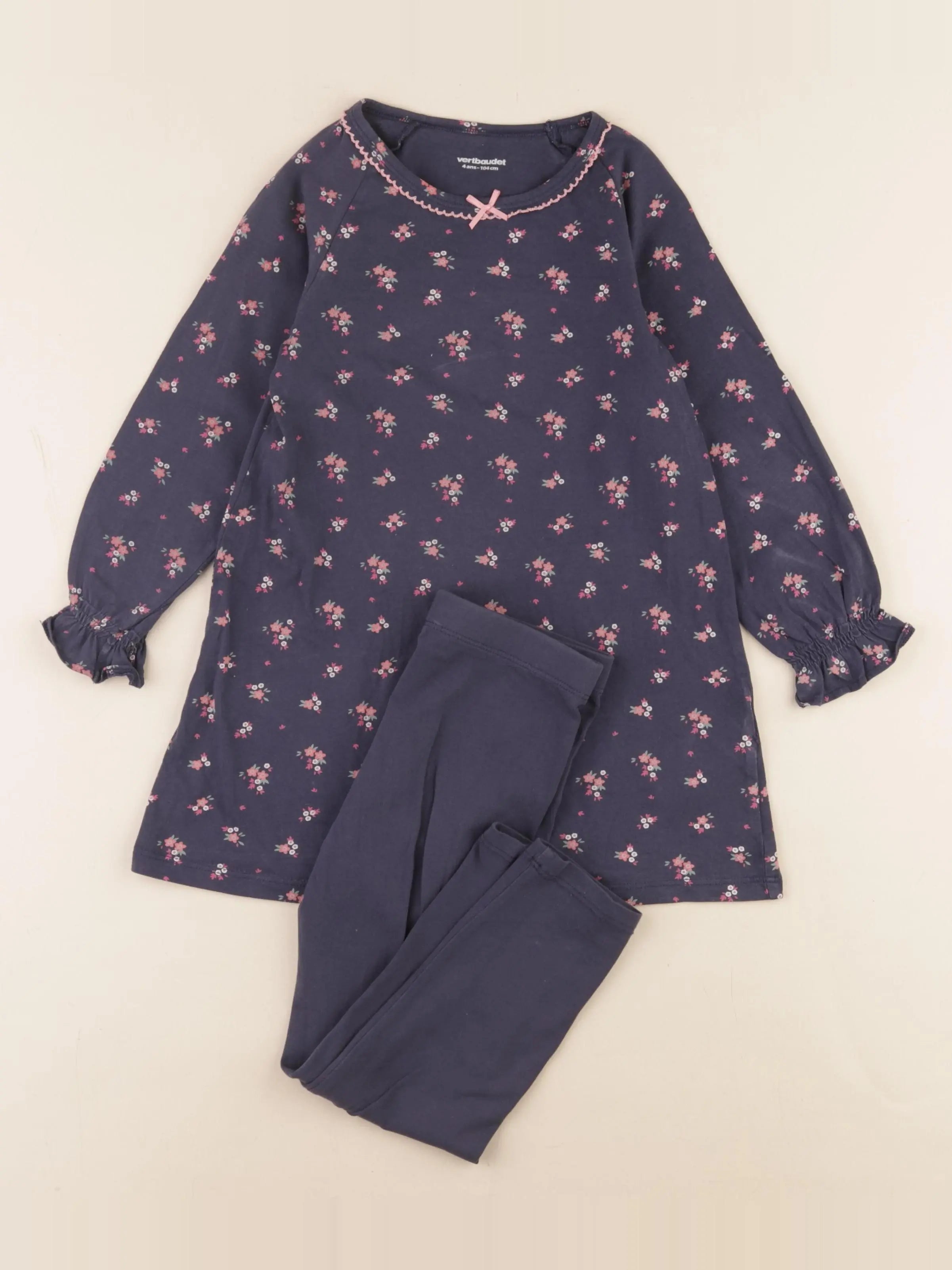 Vertbaudet - pyjama coton bleu - 4 ans