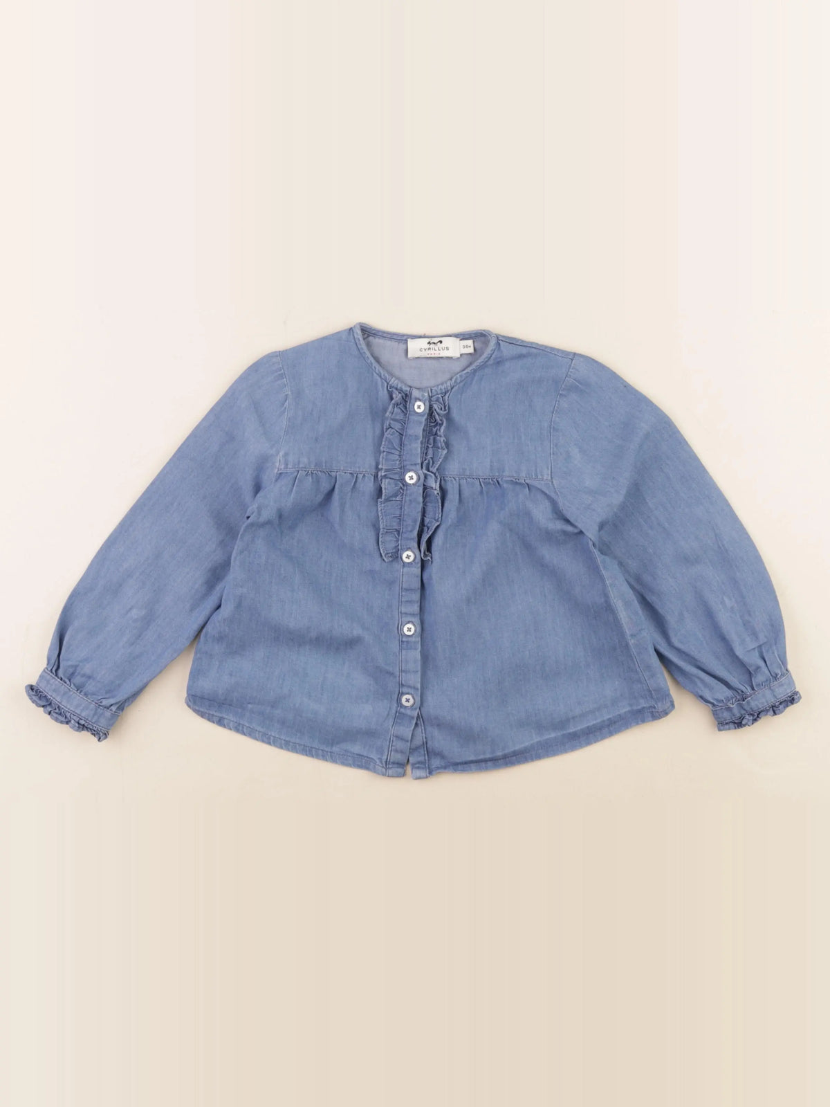 Cyrillus - blouse bleu - 36 mois